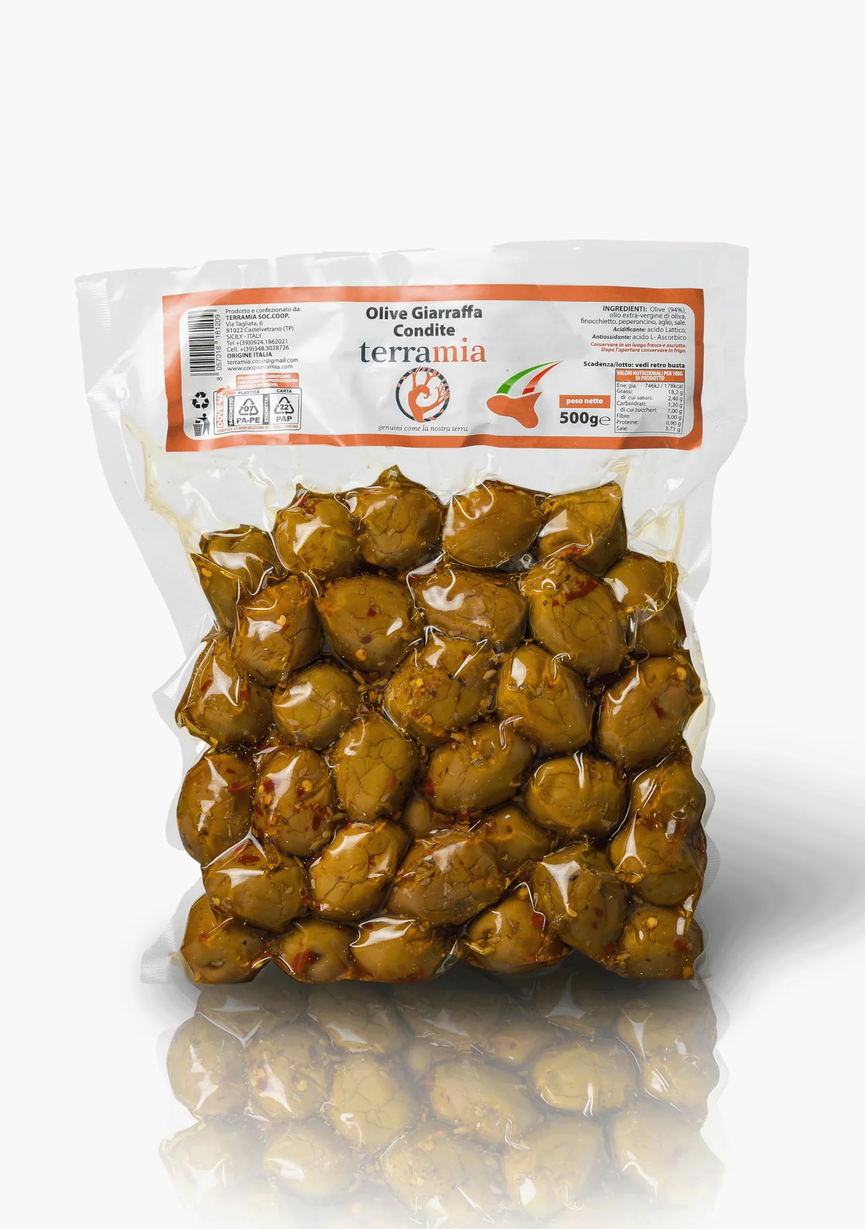 Olive italiane di castelvetrano Sicily della valle del belìce 8 buste da 500 g. Azienda vincitrice di premi nazionali come Ercole Olivario, Monna Oliva
