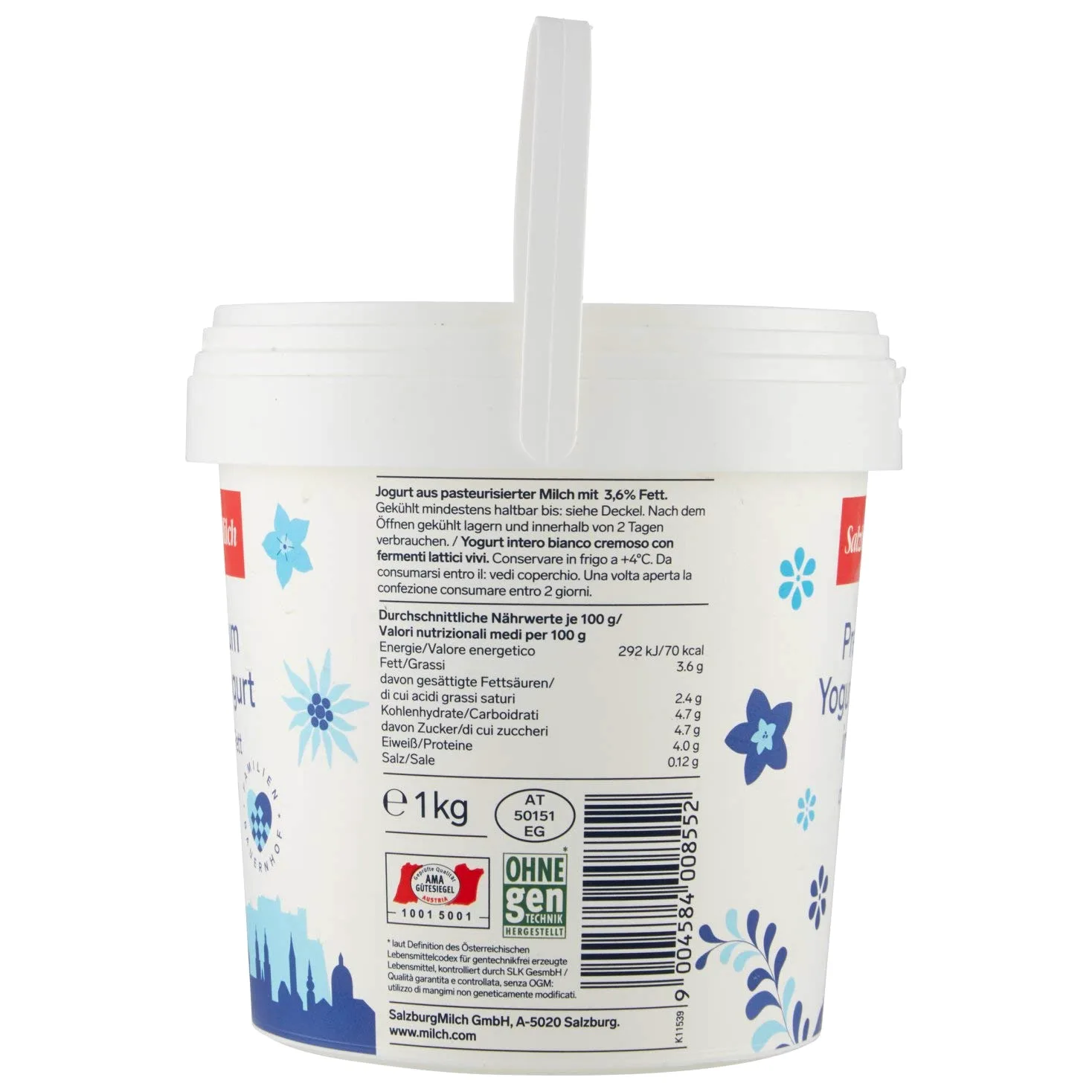 Salzburgmilch Yogurt Naturale 3.6% Salzburgmilch - Grande Formato, 1000g