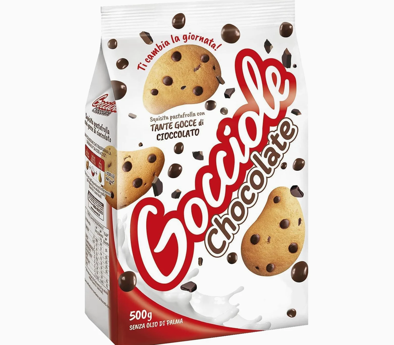 Gocciole Classiche Chocolate Biscotti con Gocce di Cioccolato 500g [BOX da 8 Confezioni]