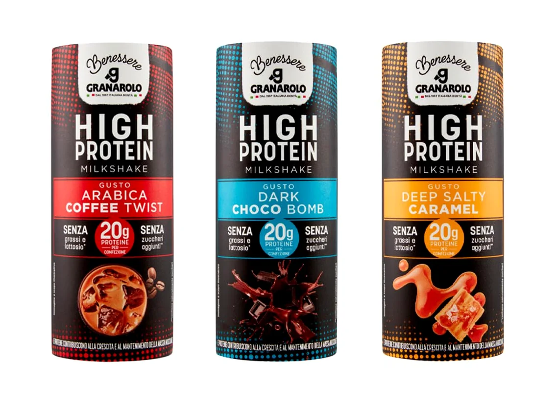 Granarolo MIX High Protein Milkshake Arabica Caramello Salato Dark Choco 20g di Proteine Senza Lattosio - 235ml