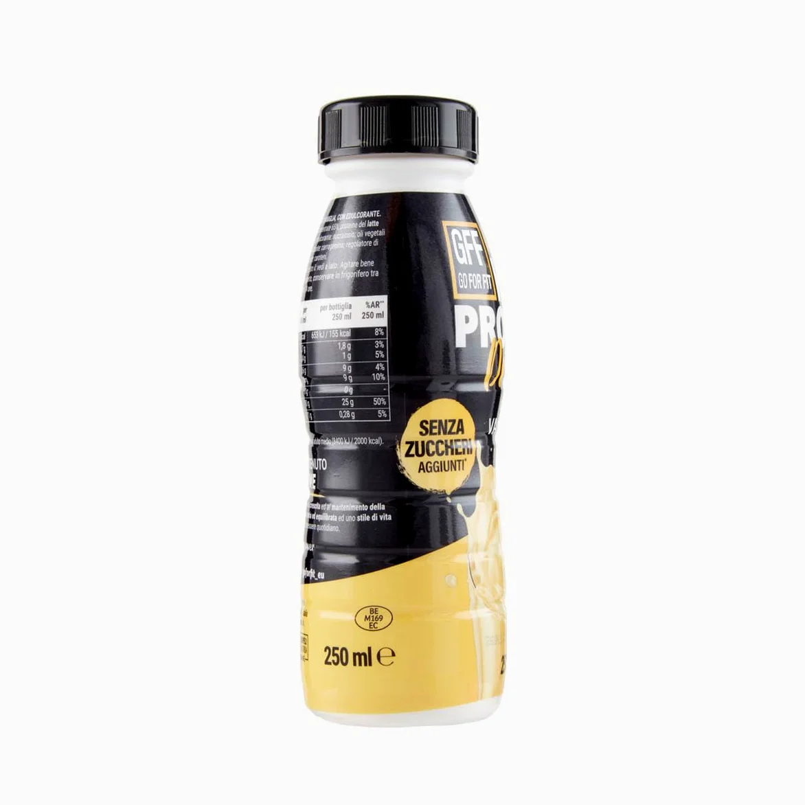 GFF GO FOR FIT GFF Go For Fit | Drink Proteico Gusto Vaniglia, Bevanda a Base di Proteine del Latte, Basso Contenuto di Grassi e Senza Zuccheri Aggiunti, 12 x 250ml