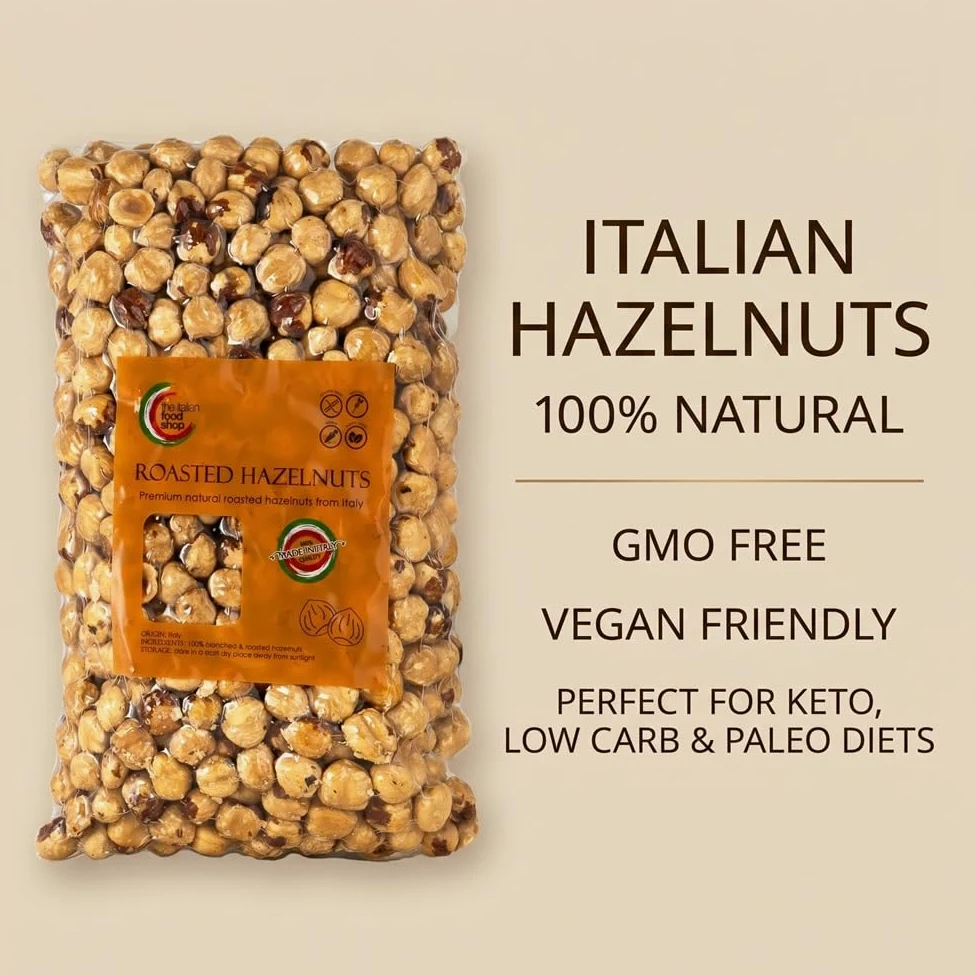 Nocciole Tostate Sgusciate Campane (1Kg) | Naturali | Keto | Ideali per Dolci