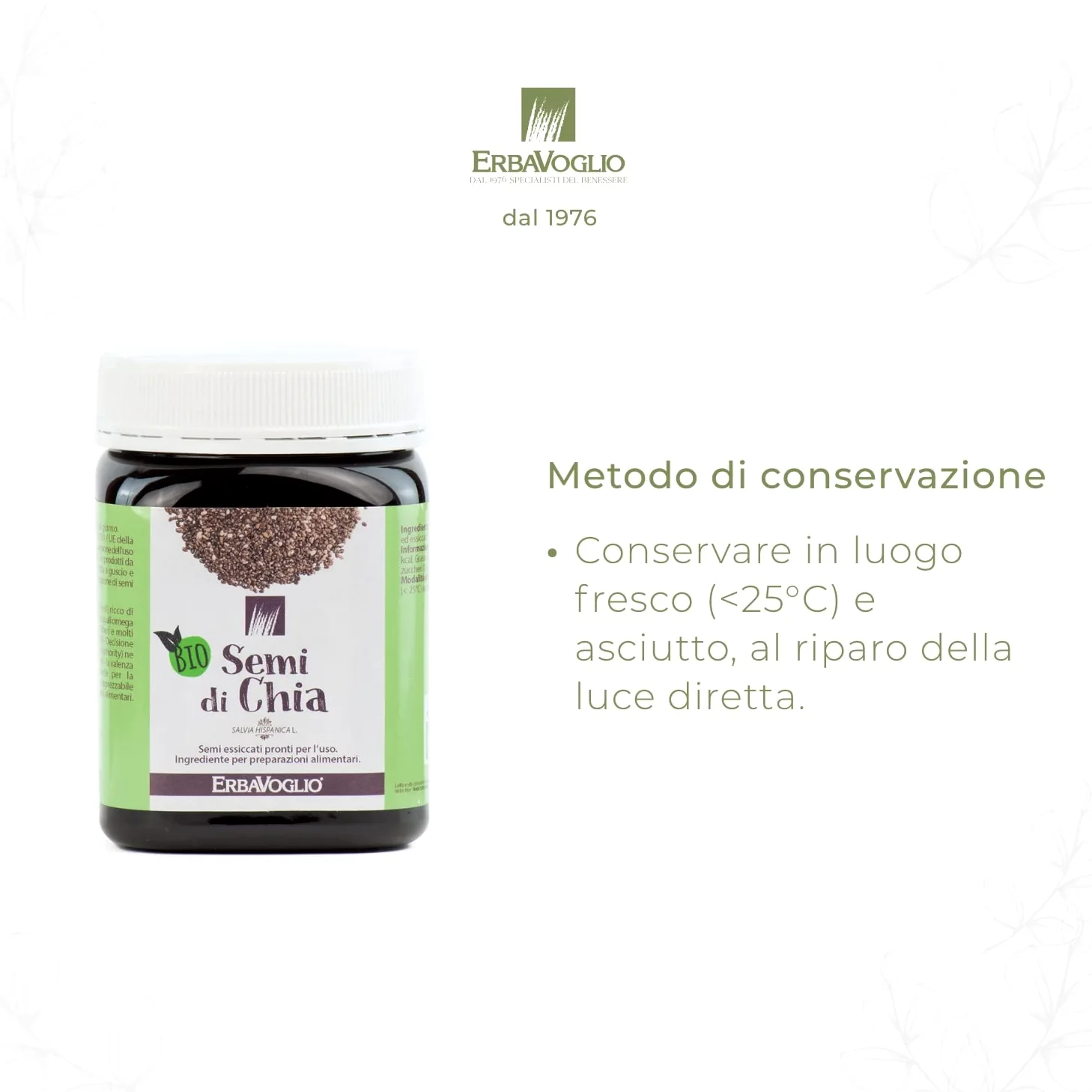 Erbavoglio Alimento Biologico - Semi di Chia - 450 gr - Superfood che apporta proteine, acidi grassi e fibre