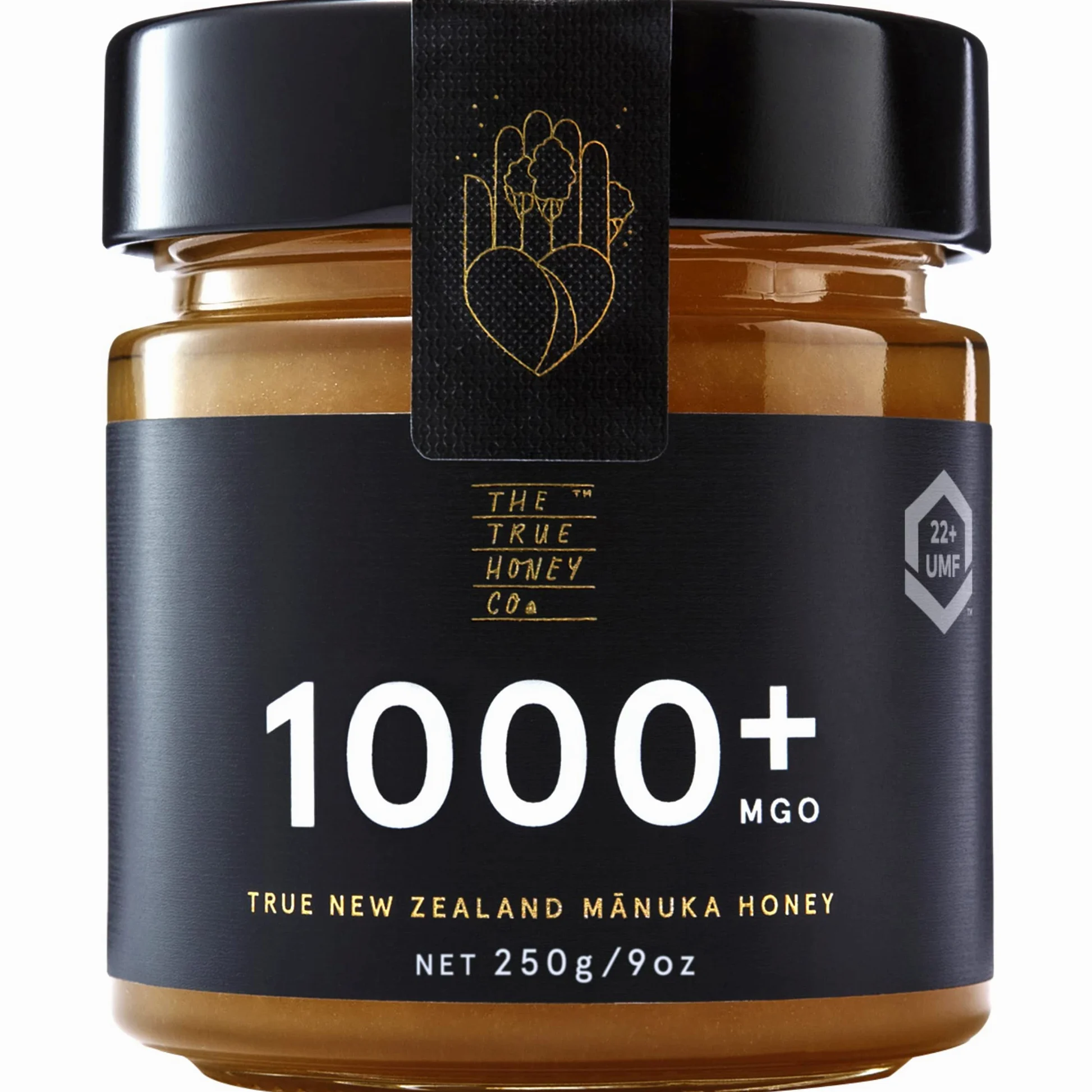 The True Honey Co. Miele di Manuka MGO 1000+ (UMF 22+) 250g | Certificato MGO e UMF | Esclusivo e di alta qualità | Prodotto e confezionato in Nuova Zelanda | In vetro con Signature Box | Di NZfyMe