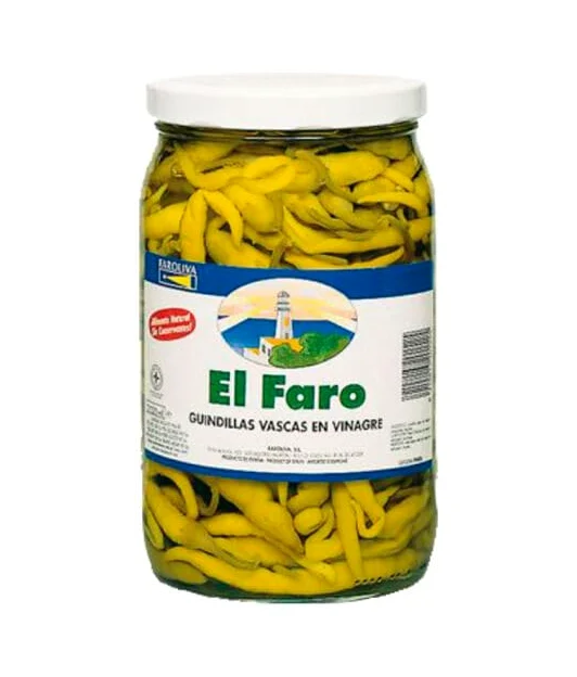 Peperoncini baschi in aceto in barattolo in PET da 3,85 kg, peso sgocciolato 1,8 kg