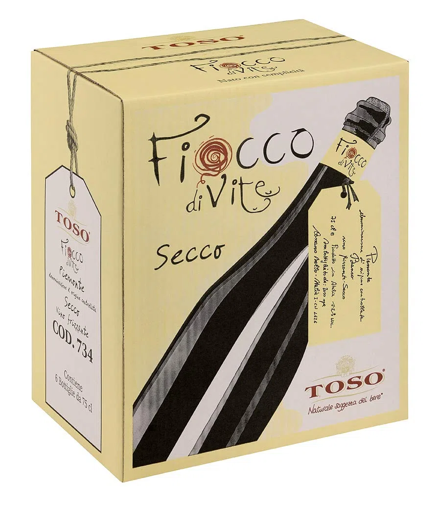 FIOCCO DI VITE Piemonte Doc Vino Bianco Fiocco Di Vite Vino Frizzante - 6 Bottiglie - 6 x 75cl