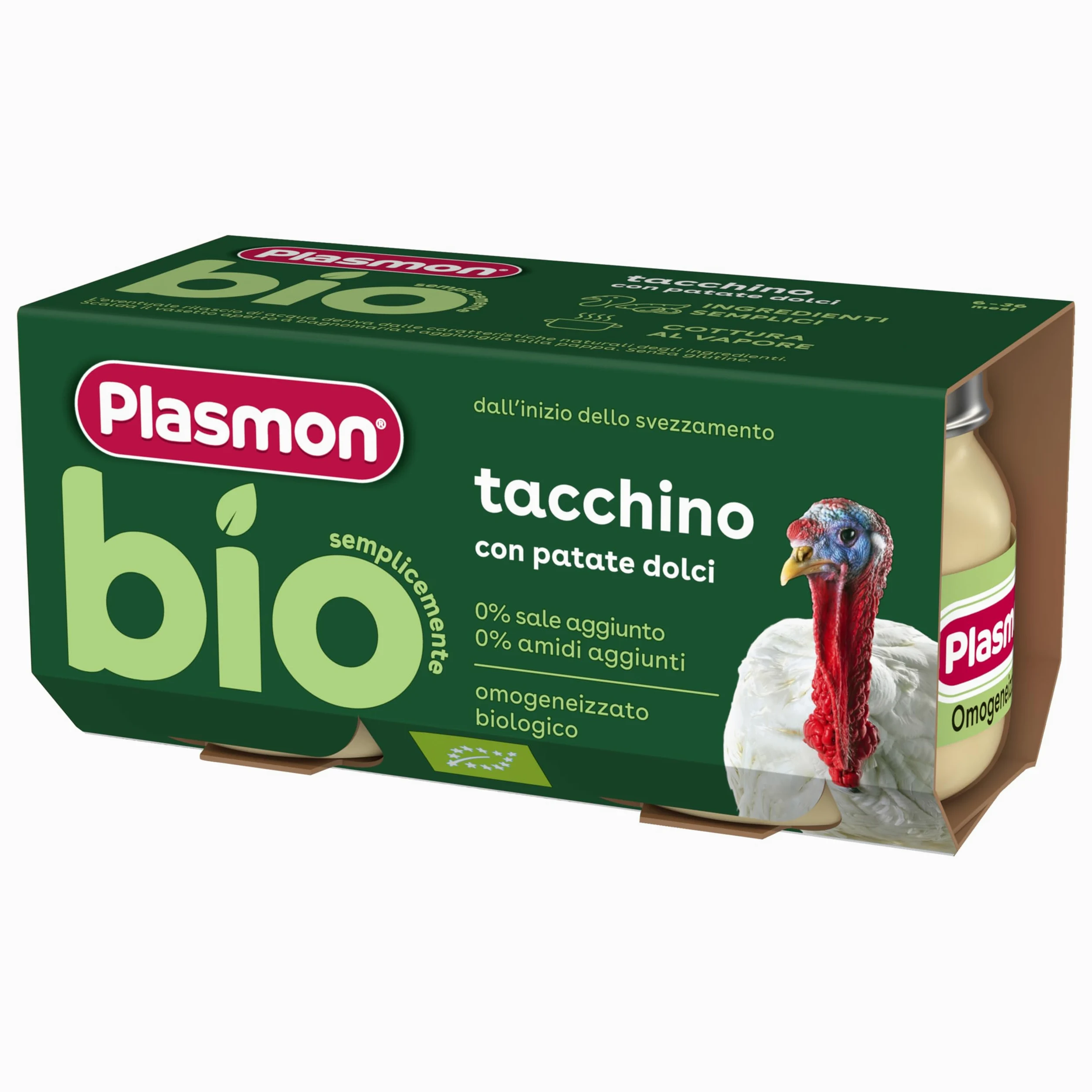Plasmon BIO Omogeneizzato Tacchino 2X80g (12 Confezioni)