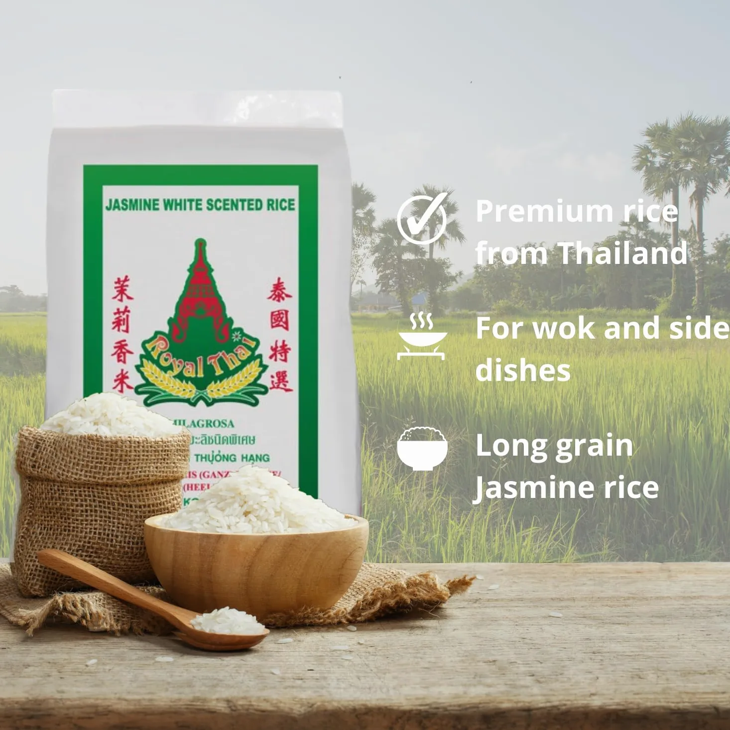ROYAL THAI RICE - Riso al gelsomino a chicco lungo - 1 X 20 KG