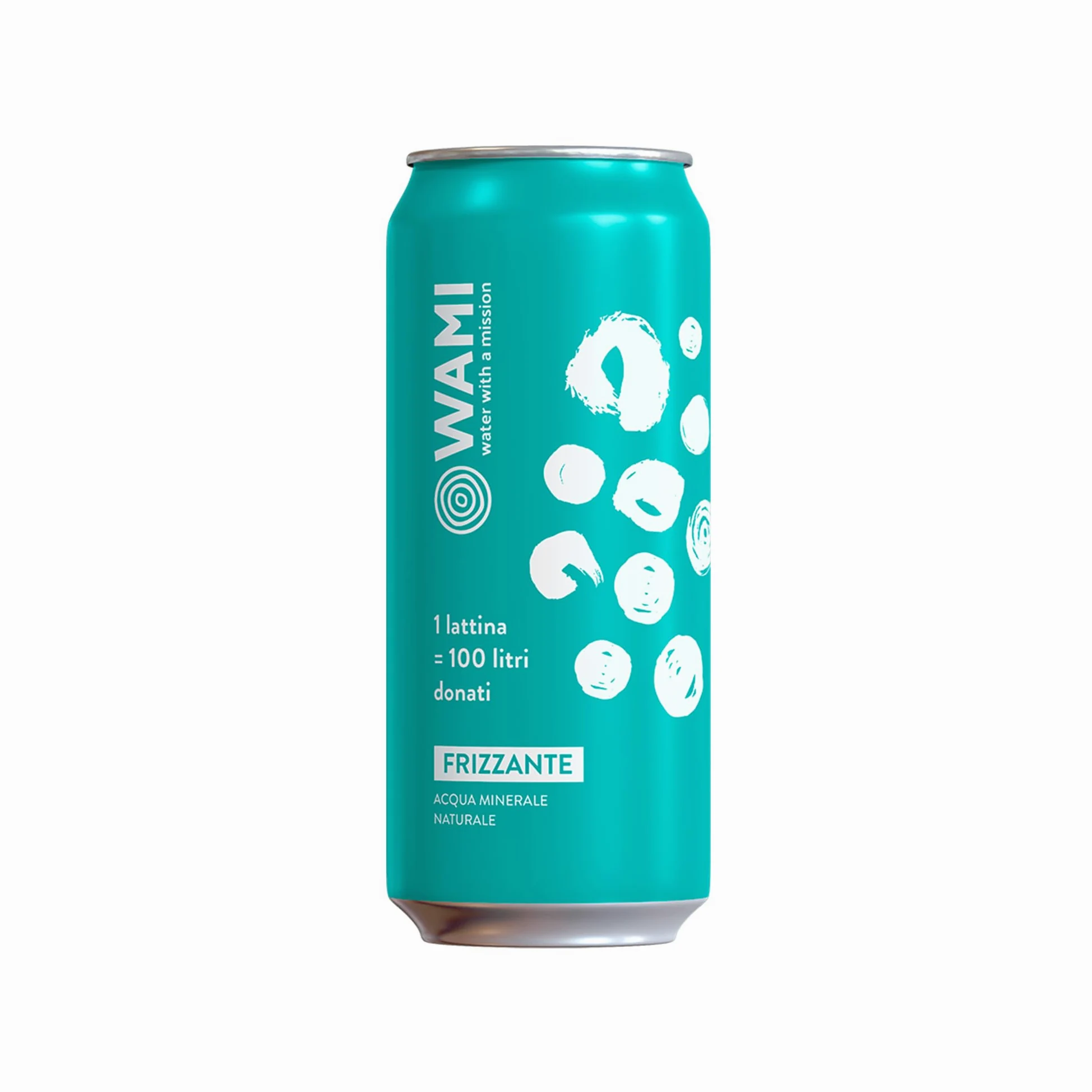 WAMI | Acqua Frizzante in Lattina da 50 cl, Pack da 24 Pezzi, Acqua Minerale Italiana da Fonte Arcobaleno, Idratazione Quotidiana, Lattina in Alluminio 100% Riciclabile, Senza Plastica