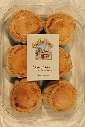 6 x 300 gr - Panadas con ripieno di carne di Bue Rosso - presidio Slow Food del Montiferru. Specialità prodotta dagli artigiani di Sos Molinos, Bonarcado