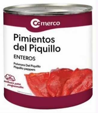 Comerco Pimientos del Piquillo Enteros, Peperoni Piquillo Interi Extra, Formato Famiglia, Peso Sgocciolato 1,9 kg