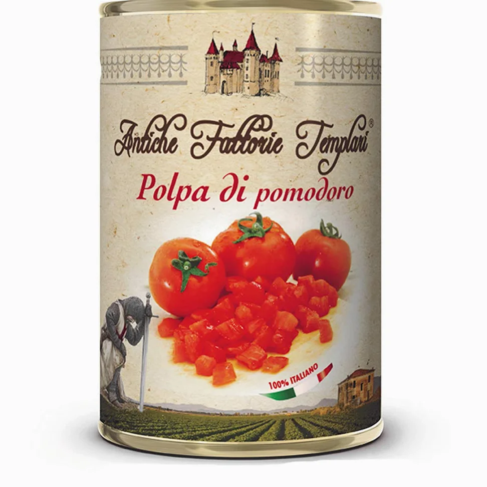 Polpa di Pomodoro | Antiche Fattorie Templari | 12 Barattoli da 400 Gr | Gluten Free | Agricoltura Biologica | Certificato Eccellenze Alimentari | Pomodori del Cilento e Piana del Sele | Idea Regalo