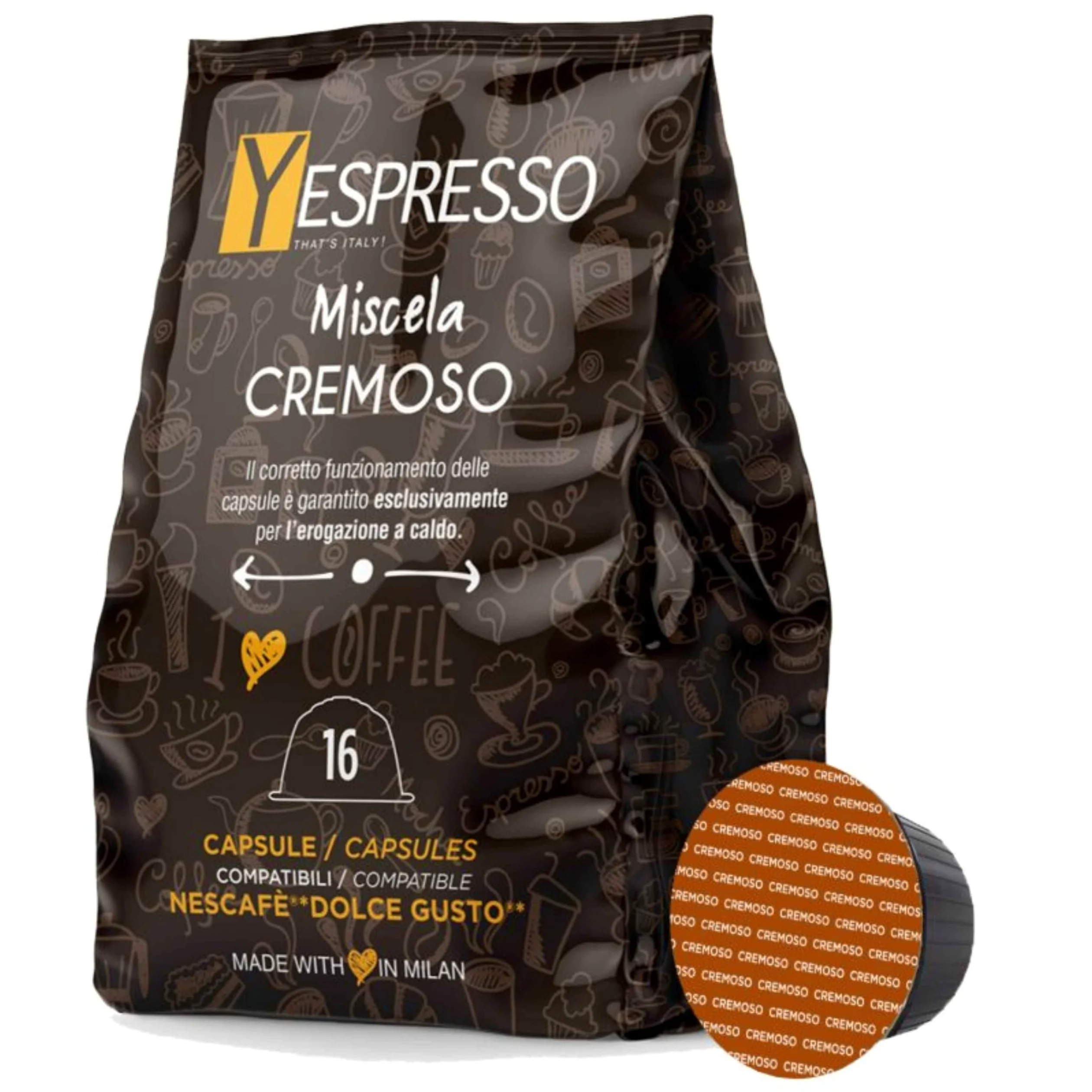 160 Capsule Compatibili con Dolce Gusto Nescafè Miscela Cremoso - 10 confezioni da 16 capsule