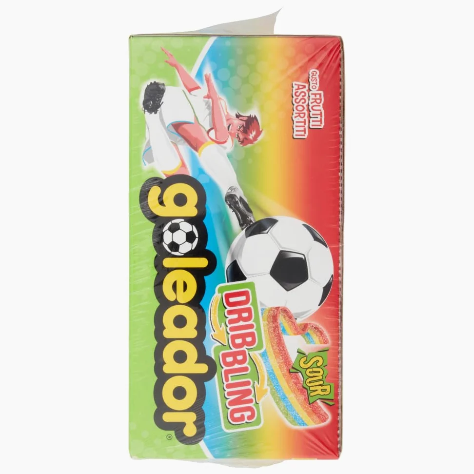 Goleador Dribbling Rainbow, Caramelle Gommose, Gusto Frutti Assortiti Frizzanti, Sour, Confenzione da 144 Pezzi Monoporzione, Incartati Singolarmente, Ottime da Condividere