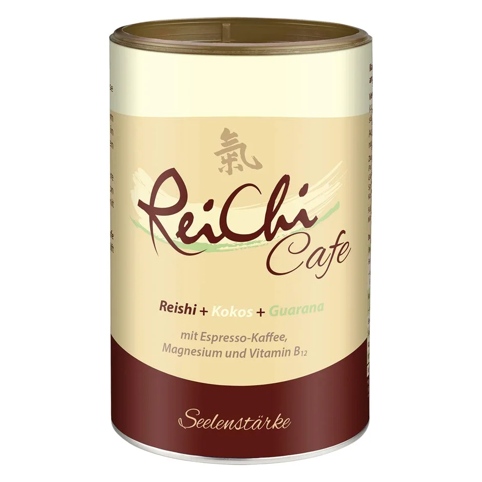ReiChi Cafe I 400 g, 80 tazze I piacere del caffè esotico I funghi reishi, ginseng e cocco I caffeina da guaranà e caffè I magnesio + B12 I nervi, meno stanchezza¹ I vegan, senza additivi