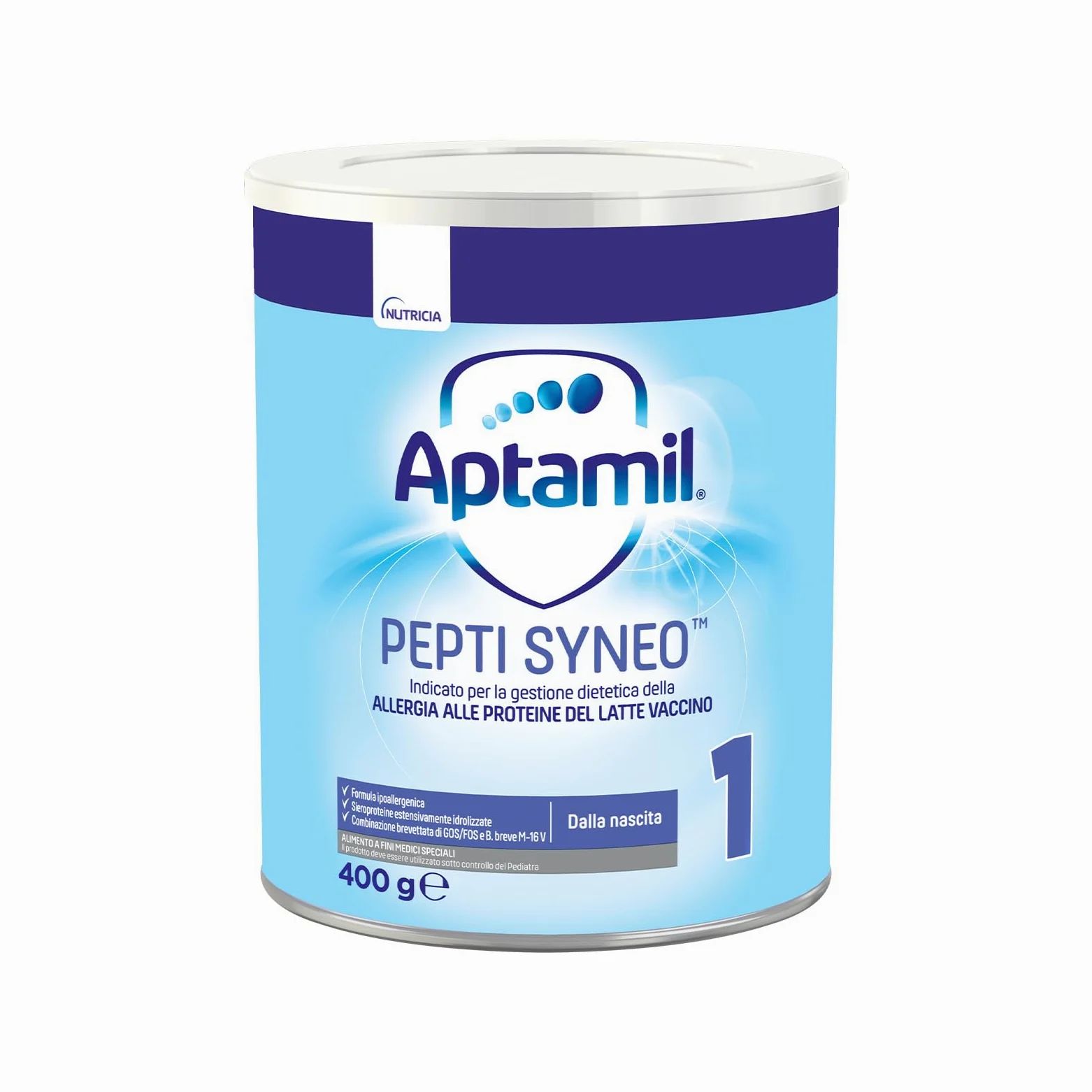 Aptamil Pepti Syneo 1, Latte per Allergici alle Proteine del Latte Vaccino in Polvere, per Lattanti dalla Nascita al 6° mese, Confezione da 400g