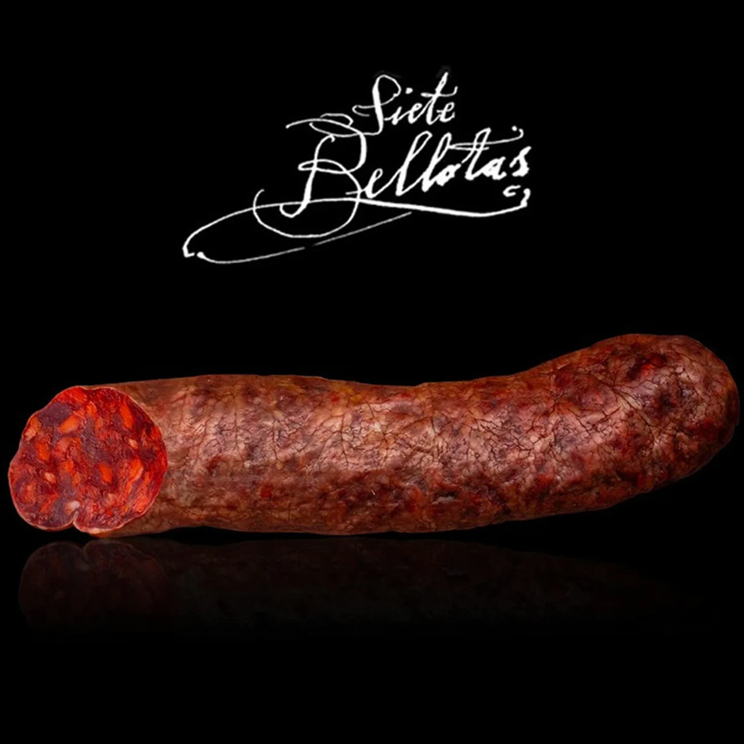 7 BELLOTAS Salame Spagnolo CHORIZO 100% Iberico Pata Negra | Salsicce Chorizo Guijuelo Salamanca (Tubo +500 g)