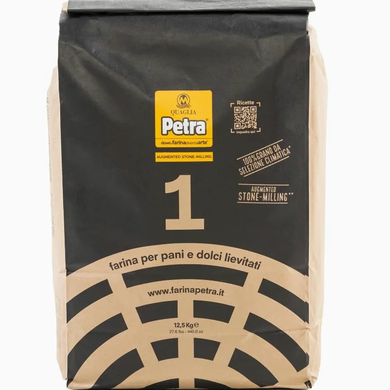 12,5 Kg Petra 1 Farina di Grano Tenero Tipo “1” Macinata a Pietra – Alta Resa, Ricca di Fibre e Proteine – Ideale per Pane, Pizza e Dolci a Lunga Lievitazione