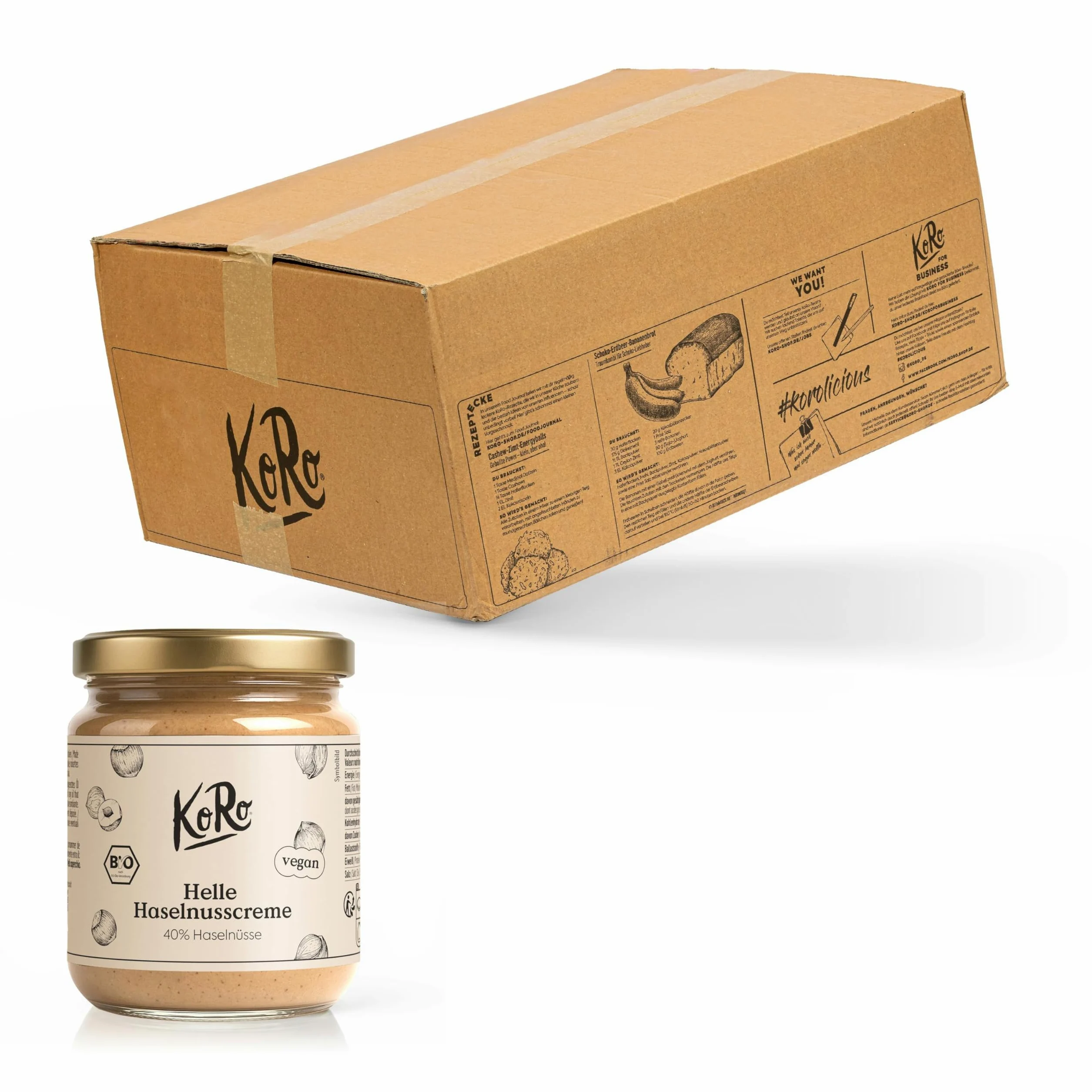 KoRo - Crema spalmabile di nocciole chiara bio 6 x 400 g - 40% nocciole italiane - Vegan - Senza olio di palma