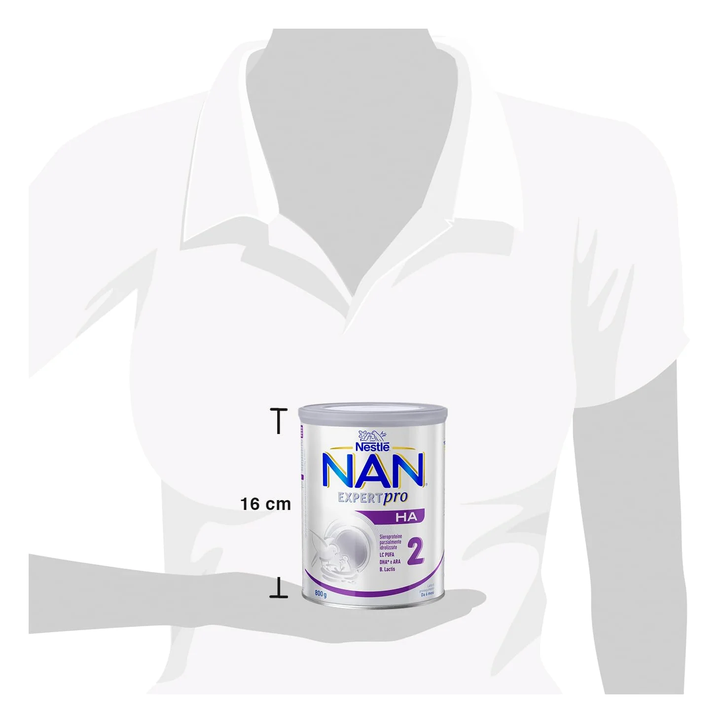 NESTLÉ NAN HA 2 Latte di Proseguimento Polvere da 6 mesi, Latta 800g