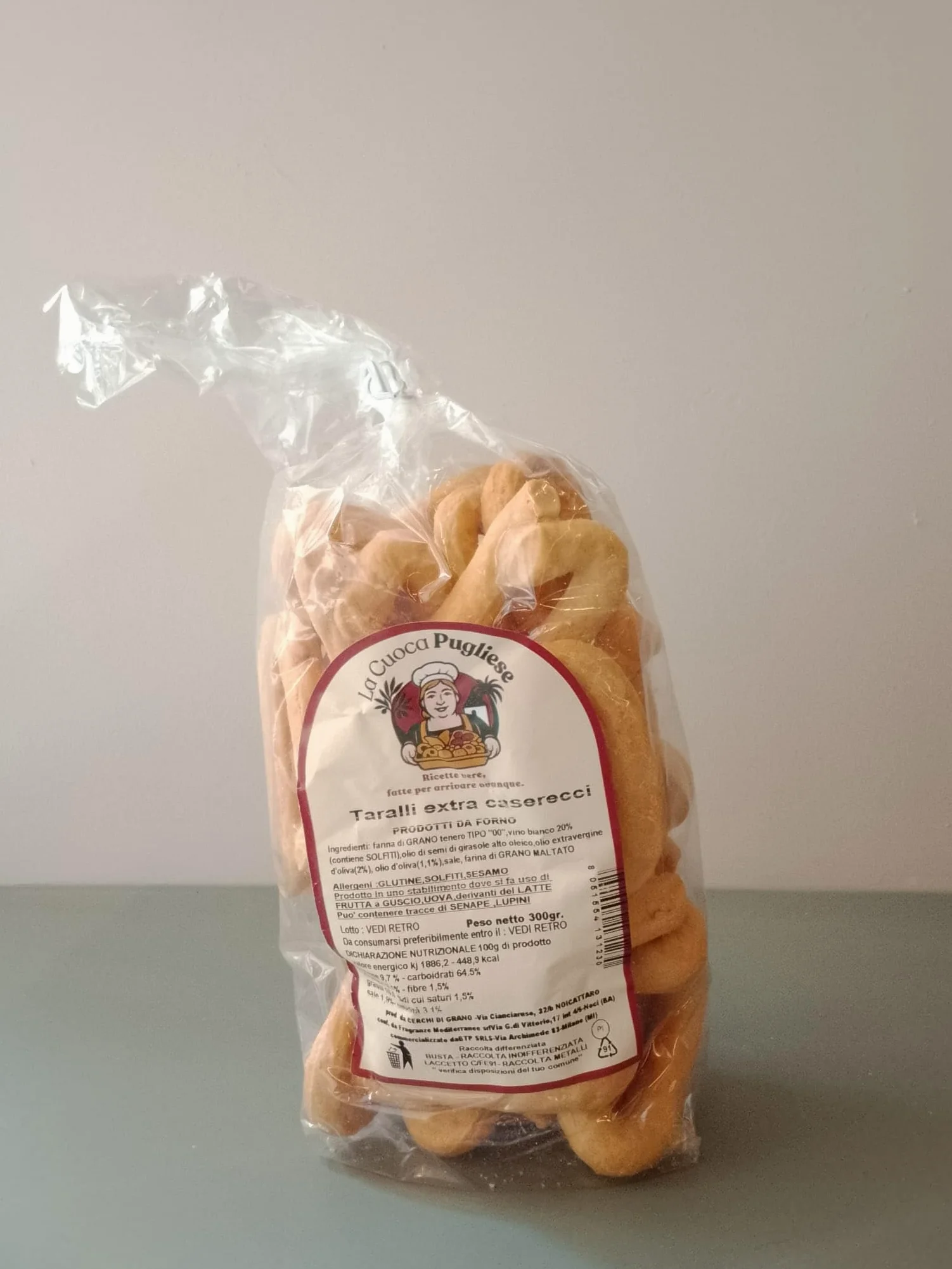 La Cuoca Pugliese - Taralli Extra Caserecci Artigianali Pugliesi, Taralli Salati Tradizionali Croccanti, Snack da Forno Ideali per Aperitivi, Confezione da 10 x 300 g