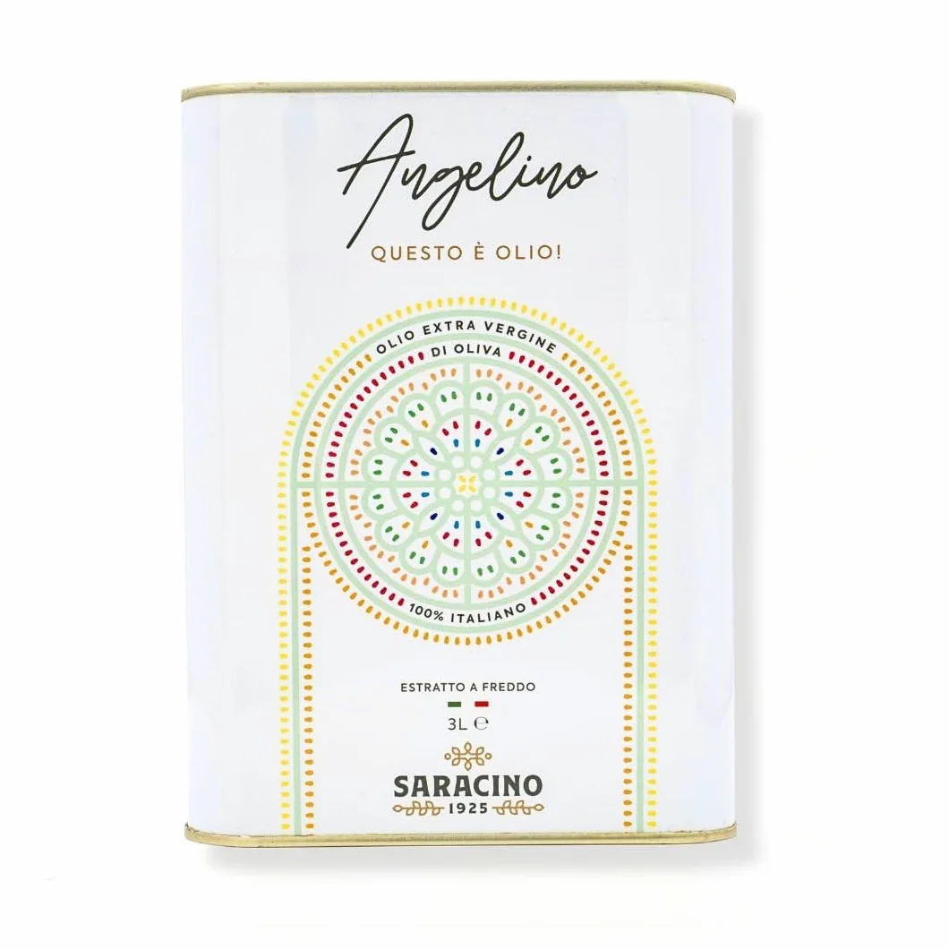 SARACINO 1925 Olio Extravergine di Oliva Italiano 100% – Lattina 3L – Estratto a Freddo – Bassa Acidità <0,4% – Blend Cellina di Nardò, Ogliarola Salentina e Leccino – Olio EVO di Qualità Superiore