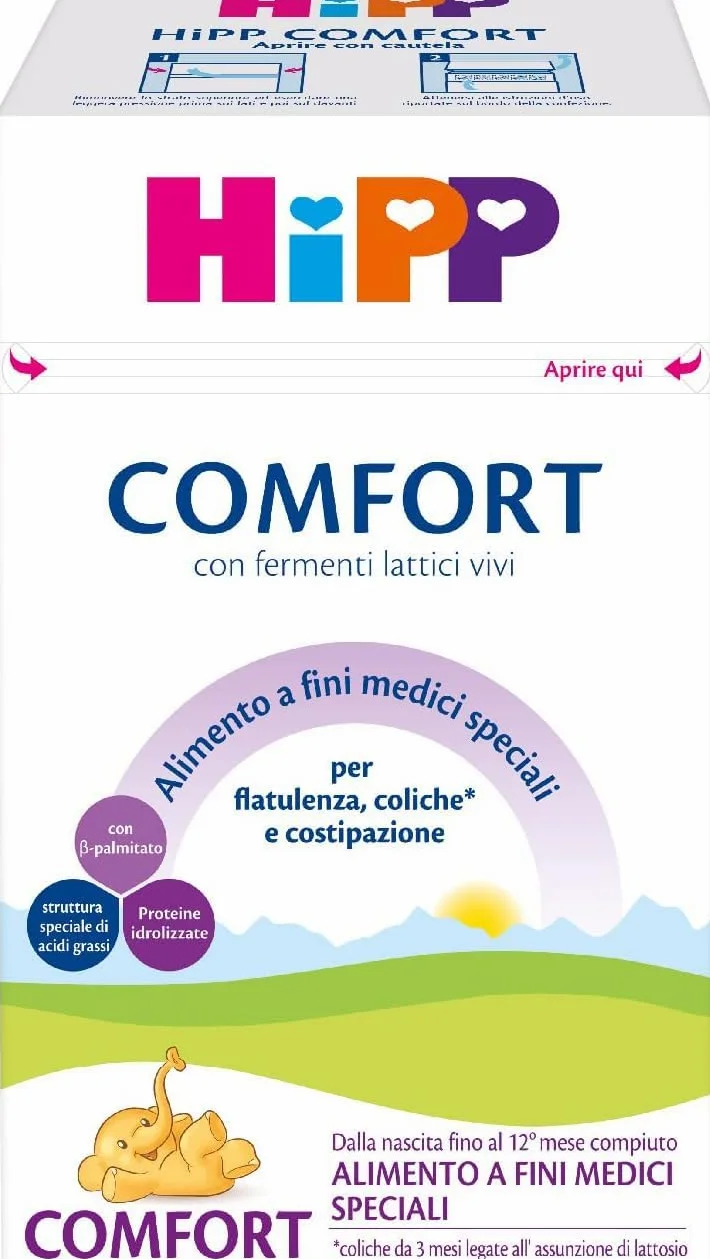 HiPP Latte Comfort in Polvere, Anti-Coliche, dalla Nascita Fino AI 12 Mese, 4 Confezioni da 600 gr, Latte in Polvere, Neonato, Latte in Polvere per Neonati