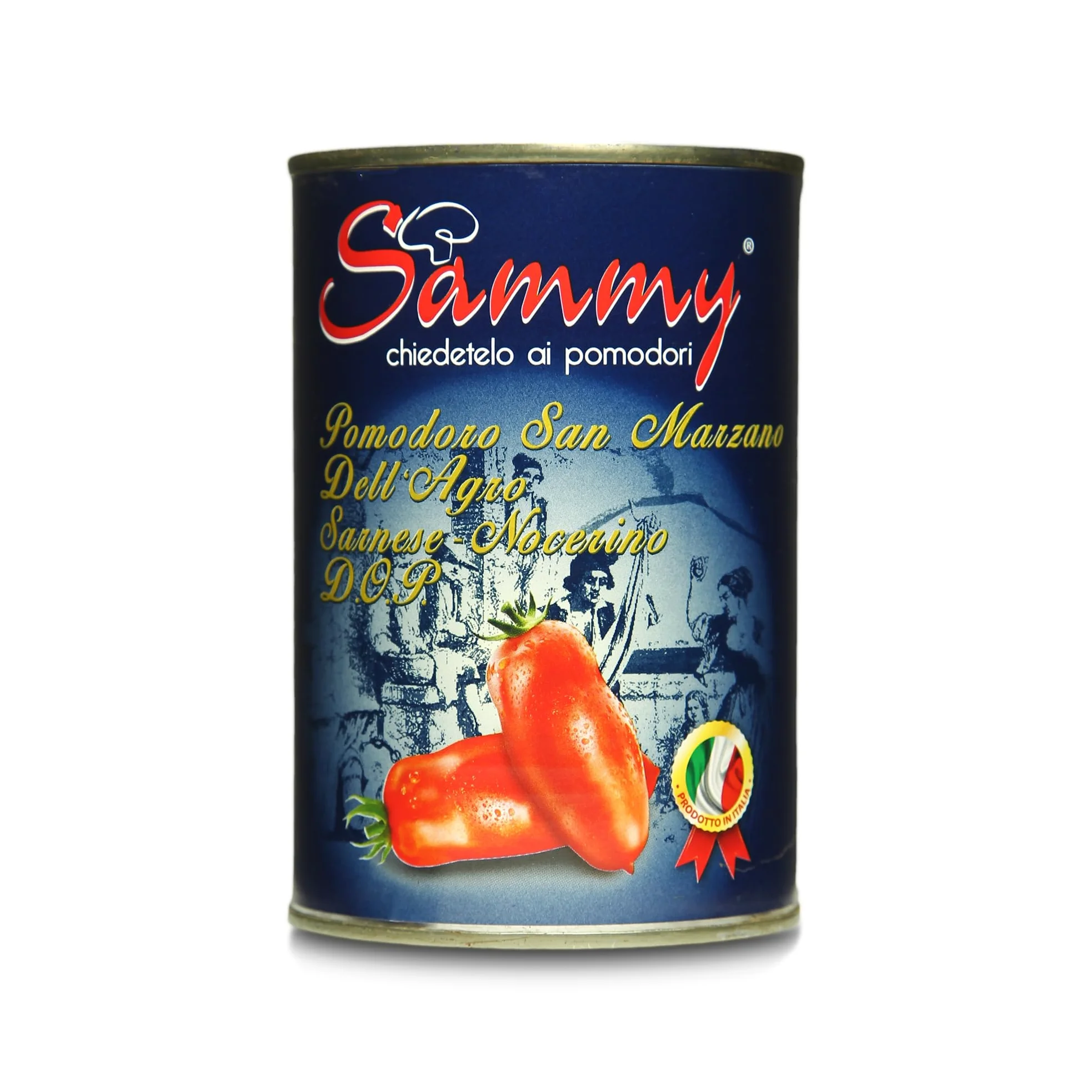 SAMMY - Pomodori San Marzano DOP, Pomodoro dell'Agro Nocerino Sarnese, 100% Filiera Italiana, Gusto Dolce e Intenso, 12 Pezzi in Latta da 400gr