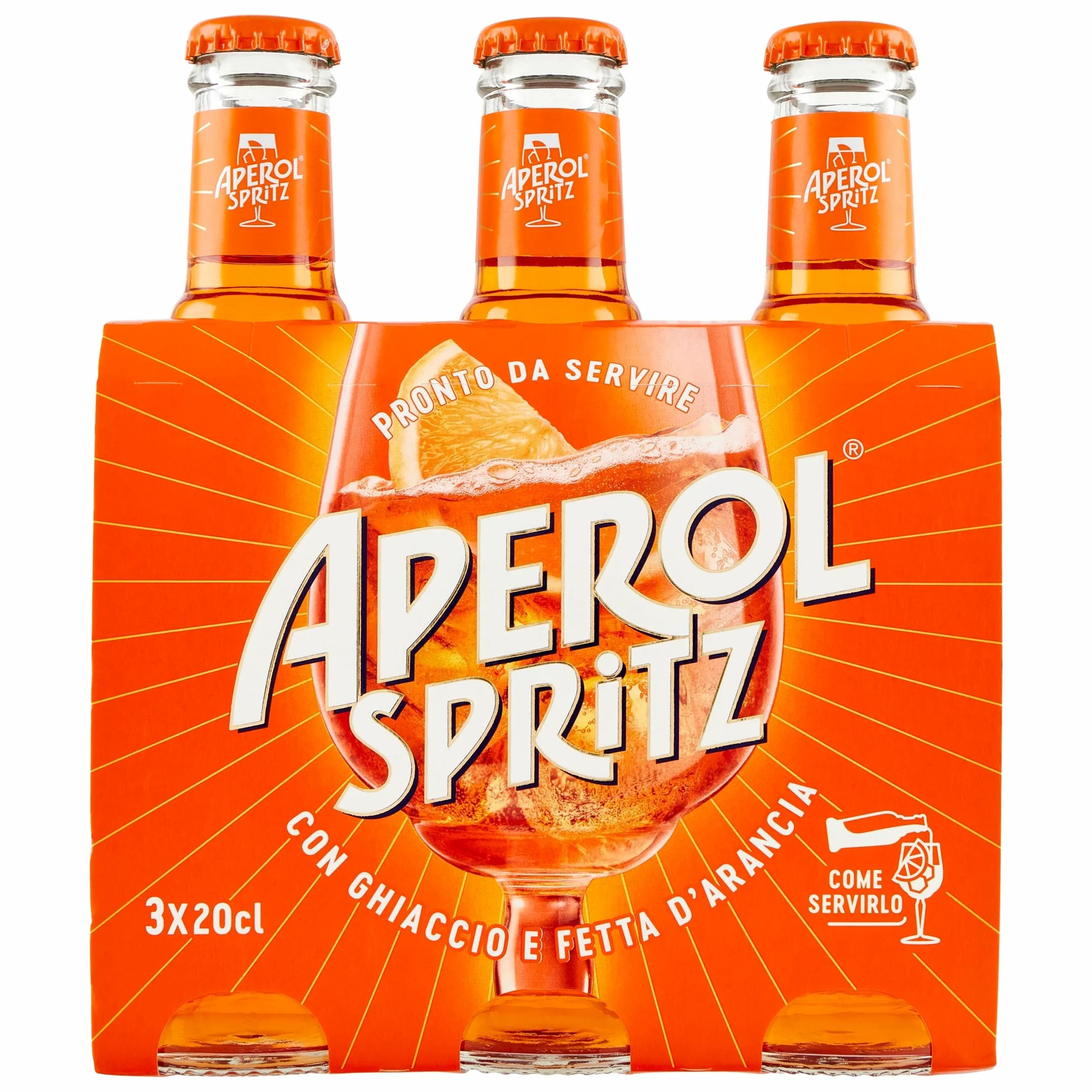 Aperol Spritz Cocktail Pronto da Bere, 9% Vol., 20cl, Confezione da 24 Bottiglie