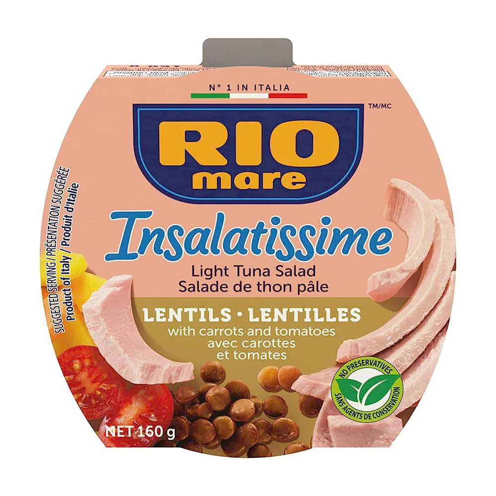Rio Mare Insalatissime, Set 3 Varietà: Tonno con Lenticchie e Pomodori, Ceci e Verdure, Tonno con Fagioli e Peperoni, 160g x3