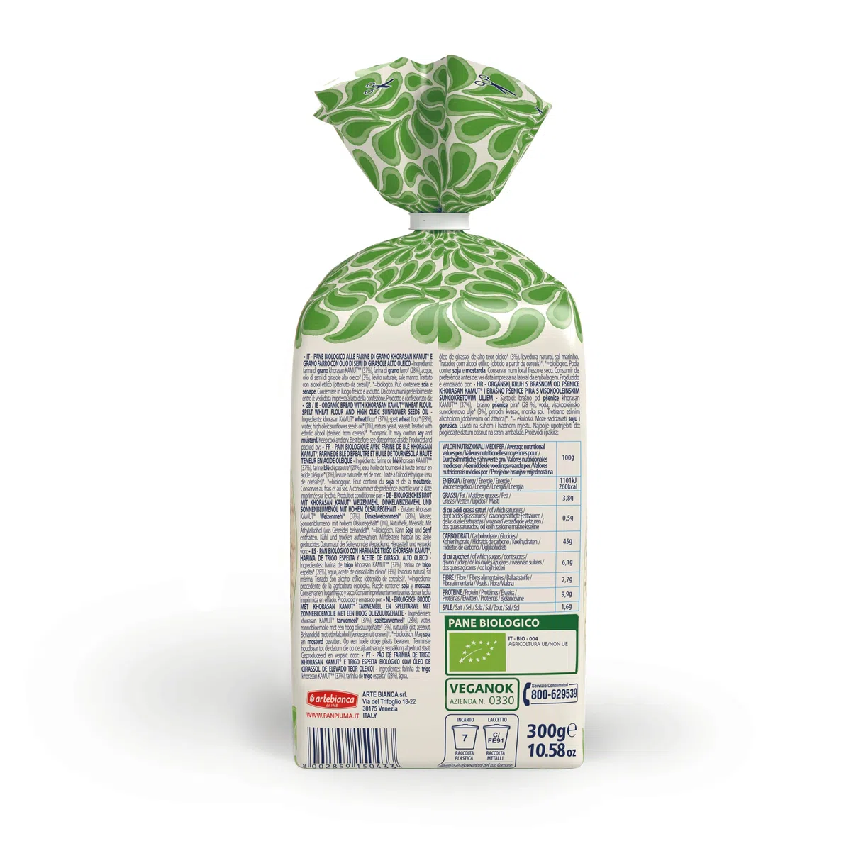 Pan Piuma Pane Morbido BIOLOGICO con Farina di Kamut (6 pezzi da 300g)