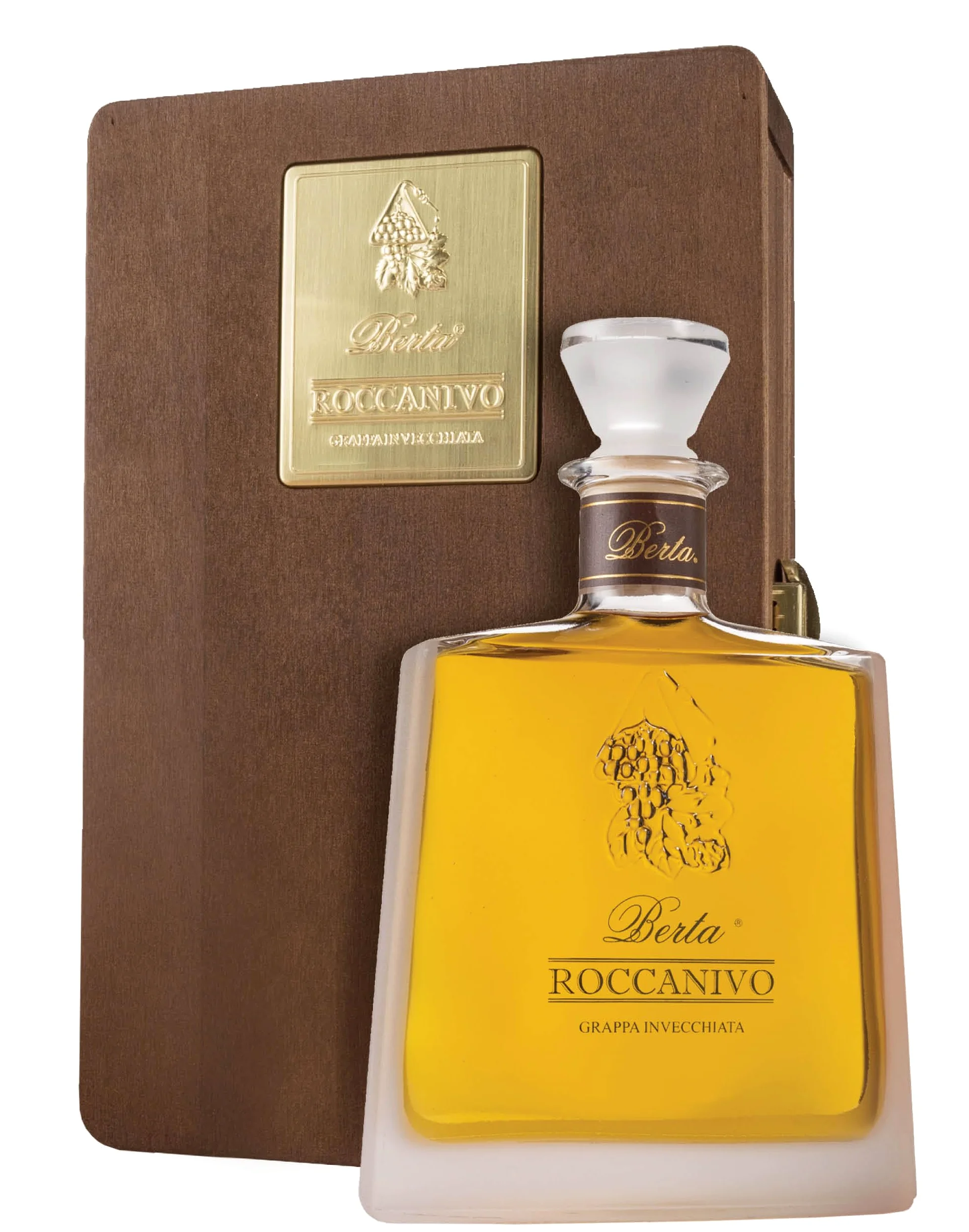 Grappa Berta "Roccanivo" con cofanetto legno grappa di Barbera 0,70 lt.