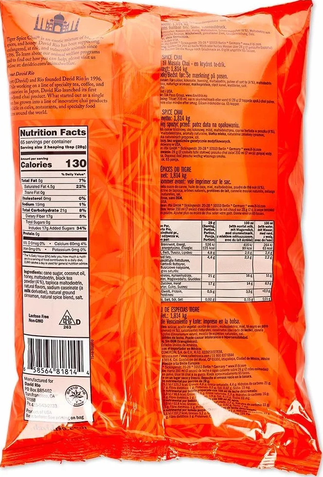 David Rio - OrderlyEmails - Recommended Products - David Rio Food Service Bag Tiger Spice Chai, 1er Pack (1 x 1.8 kg)