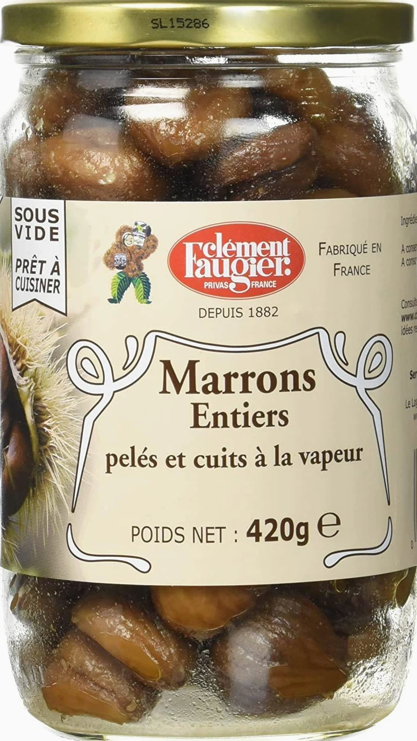 Clément Faugier - Intere Castagne Pelate e Cotte al Vapore - 420g - Lotto di 2