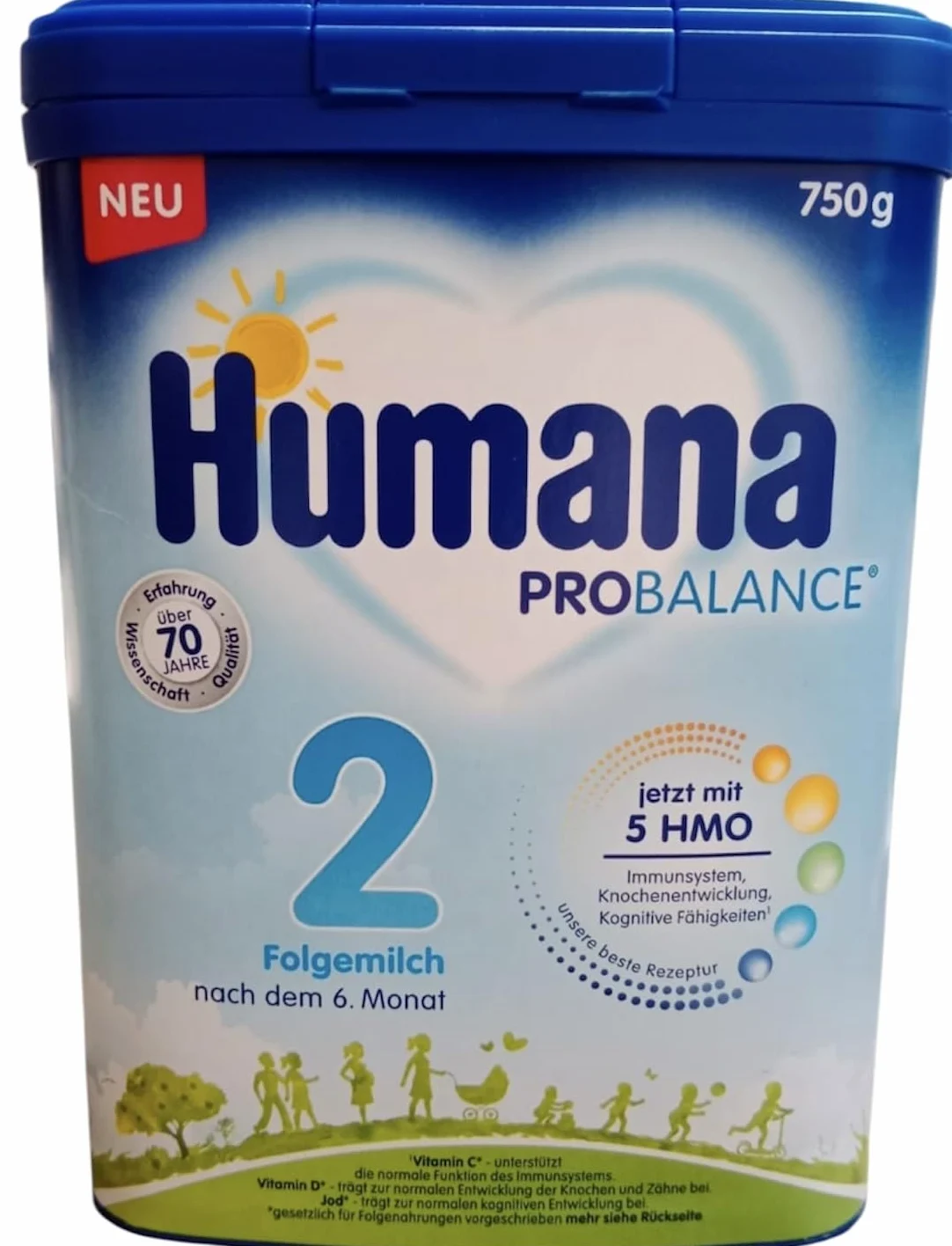 Latte Humana 2, Formula per Bambini dopo 6 Mesi, 750g, con HMO e Vitamina C (4 confezioni da 750 g)
