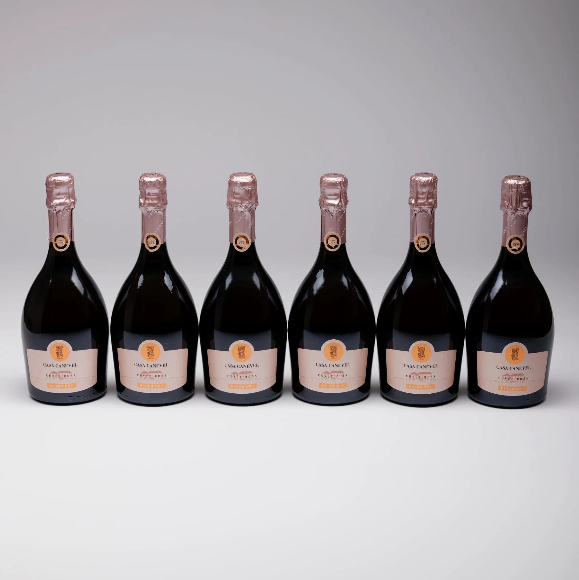 CASA CANEVEL "CUVÈE ROSA EXTRA DRY" | Vino Spumante Rosé Extra Dry| 6x750 ml | Confezione 6 bottiglie