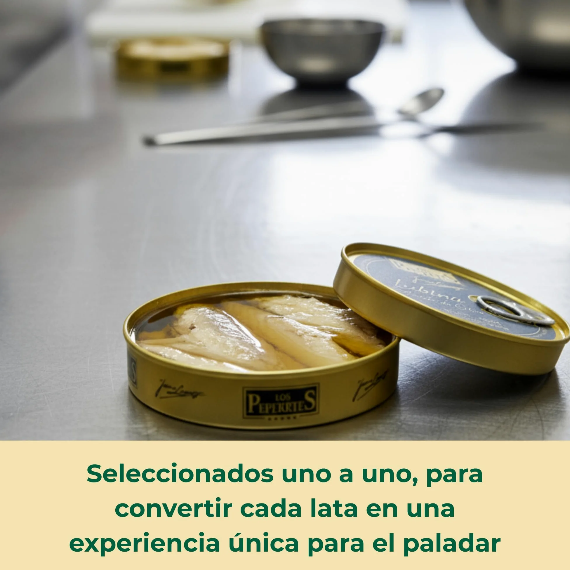 LOS PEPERETES x3 Lattine Spigola in Olio d’Oliva 120 g | Pesce Bianco Gourmet Atlantico | Conserva Artigianale Galiziana con Olio d’Oliva Extravergine | Prodotto Naturale e Sano