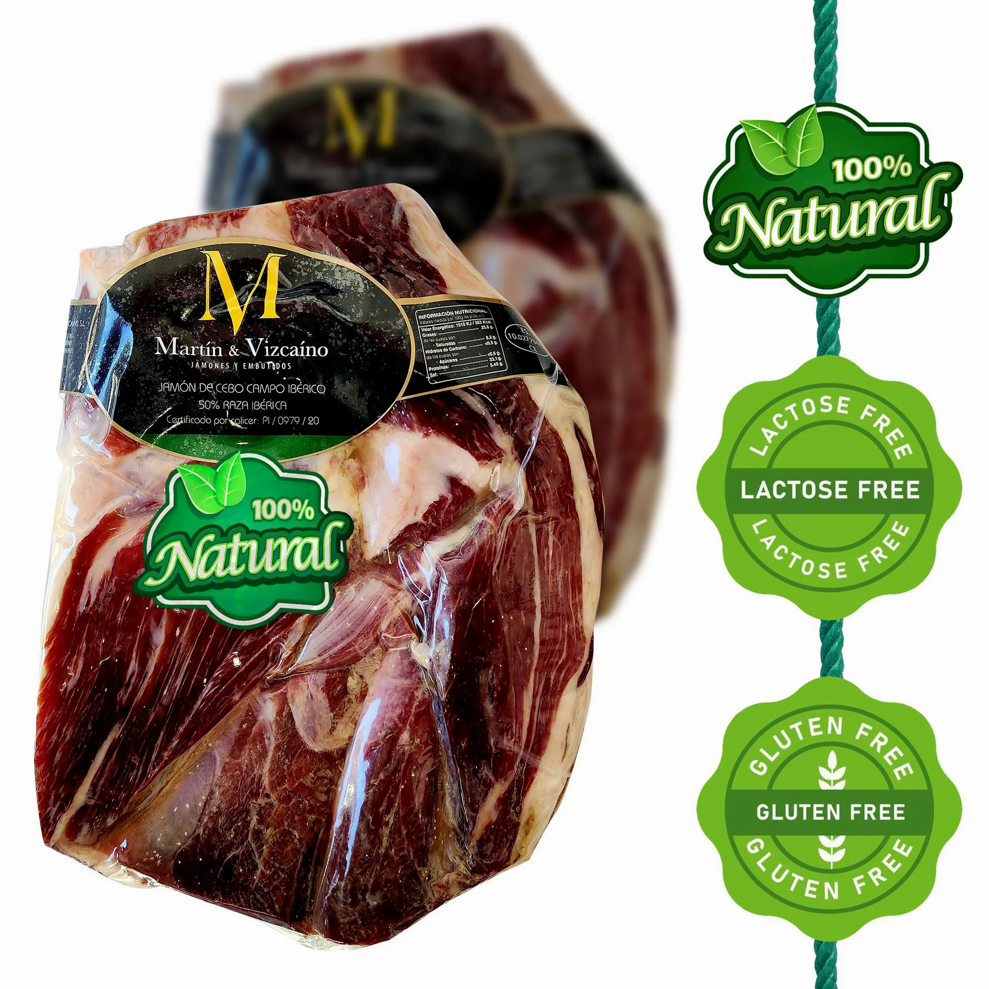 2.5 Kg Prosciutto Iberico Pata Negra Disossato (Spalla) - Da Suini Ruspanti Allevati in Dehesas e 100% Processo Naturale di Stagionatura - Jamon Iberico Spagnolo - Paleta Iberica de Cebo de Campo
