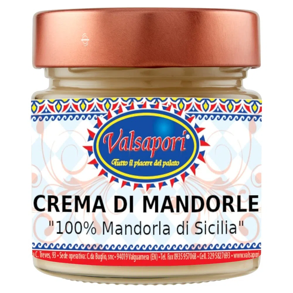 Valsapori - CREMA DI MANDORLE (500 gr) - MANDORLA 40% - Mandorle Americane, Dolce Spalmabile, Senza Olio di Palma