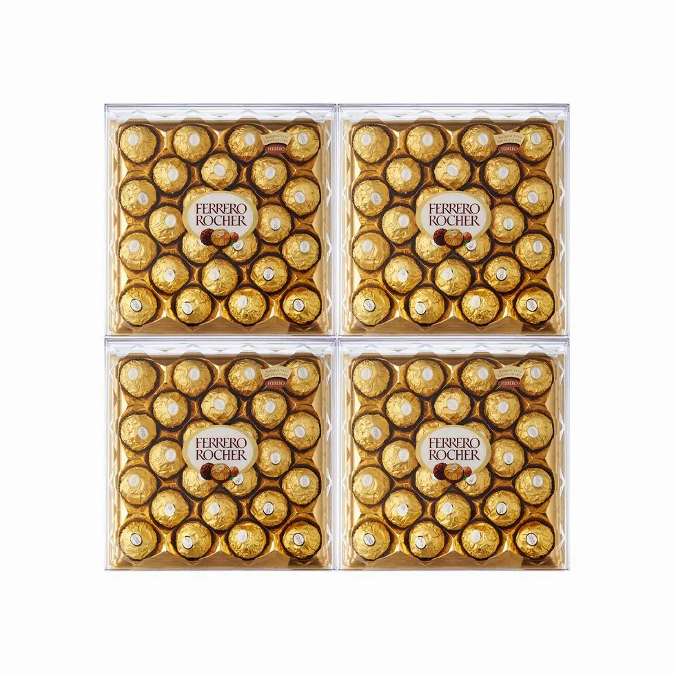 Ferrero Rocher Hazelnut & Milk Chocolate - Palline da pasticceria T24, confezione da 24 (4 confezioni)