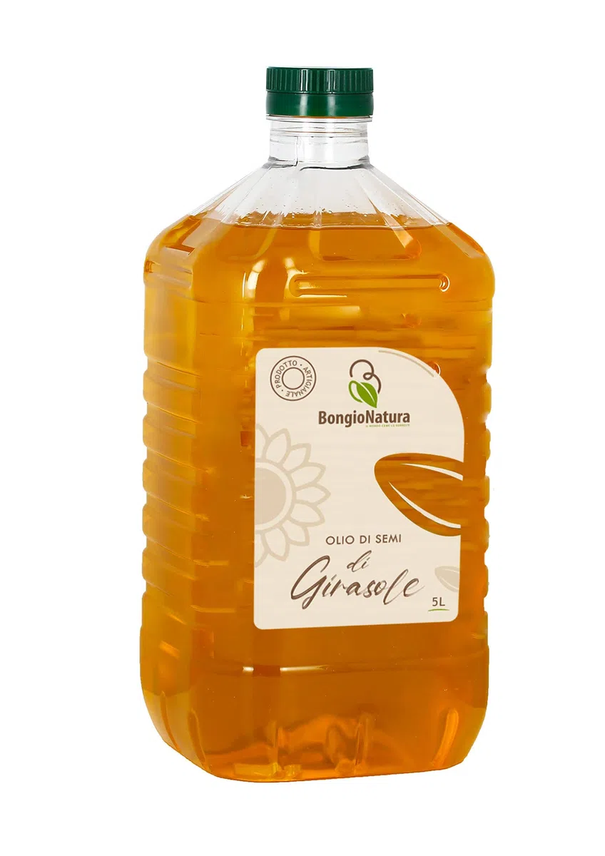 Olio di Girasole Crudo spremuto a Freddo 5 Taniche da 5 Litri (25 Litri) Ideale per Dolci e Fritture