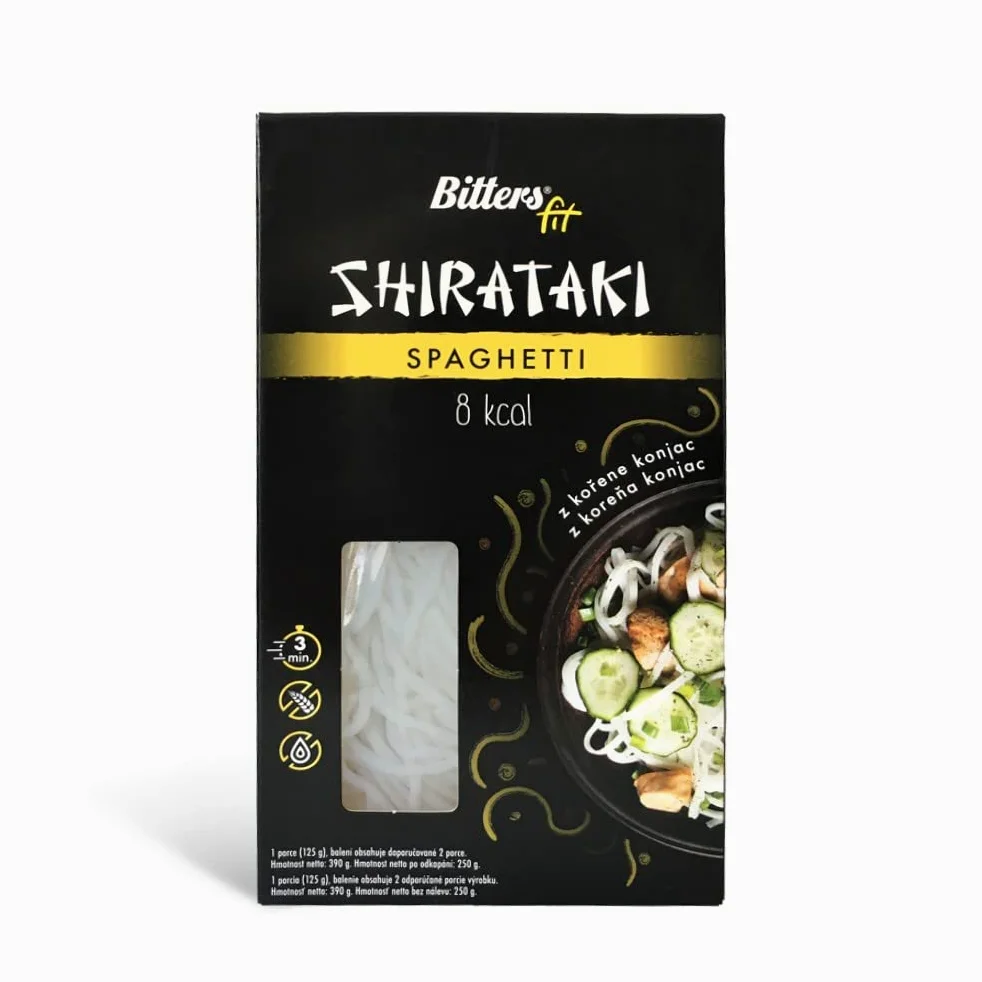 Bitters Shirataki Konjac Pasta MIX 4xSpaghetti Slim, 4xBold, 4xRiso, 4xTagliatelle - 16x390g (senza liquido 16x250g)