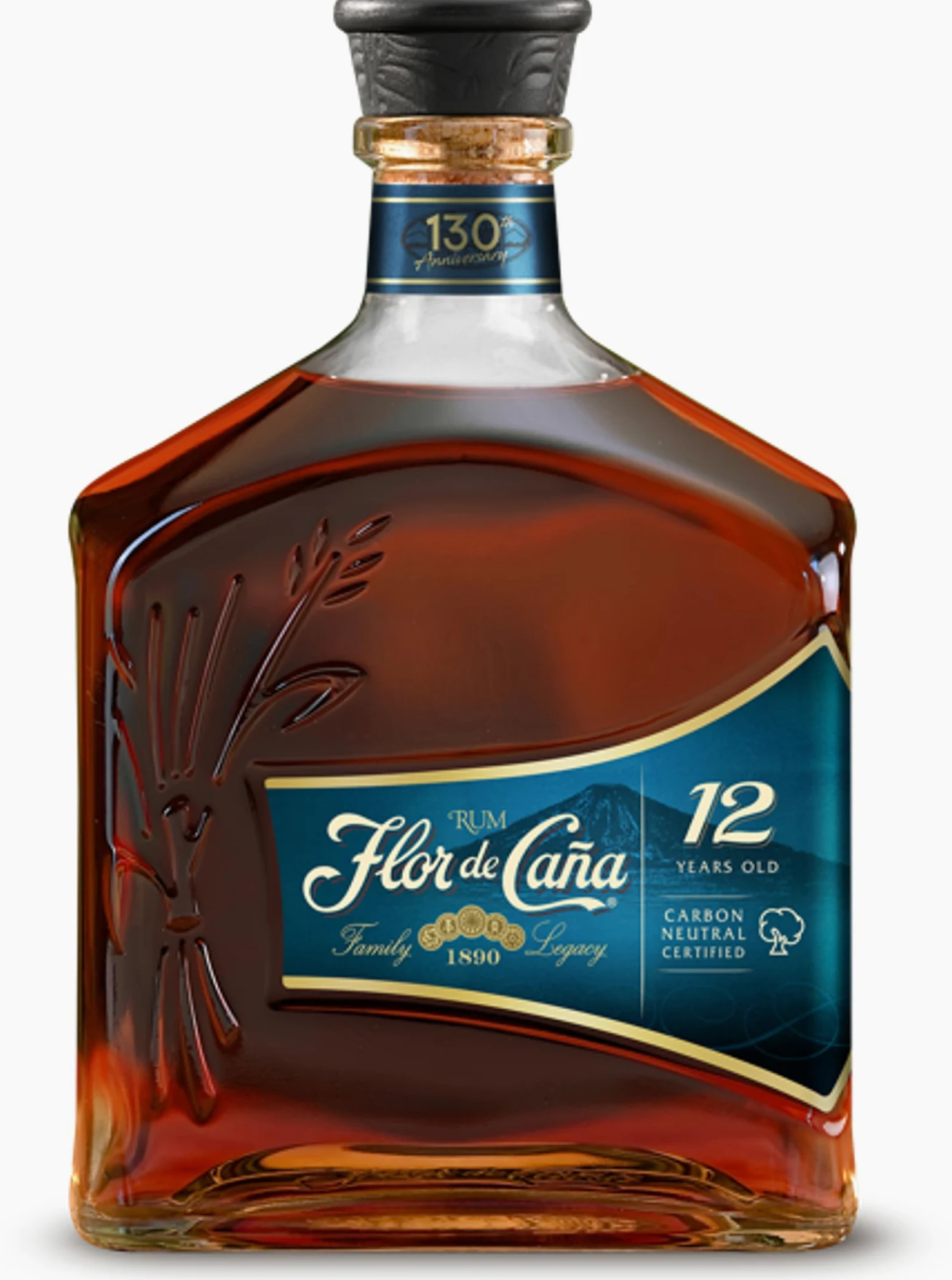 Flor de Caña 12 anni, Rum Scuro, Senza Zuccheri Aggiunti, Bottiglia da 700 ml