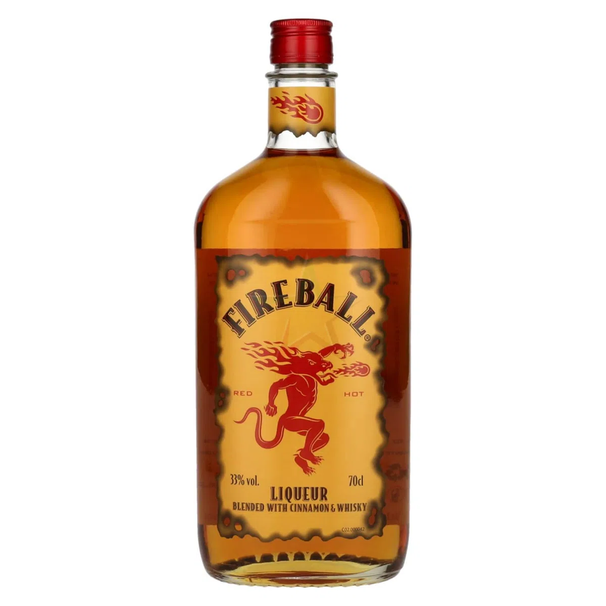 Fireball RED HOT Liqueur with Cinnamon & Whisky 33,00% 0,70 Liter