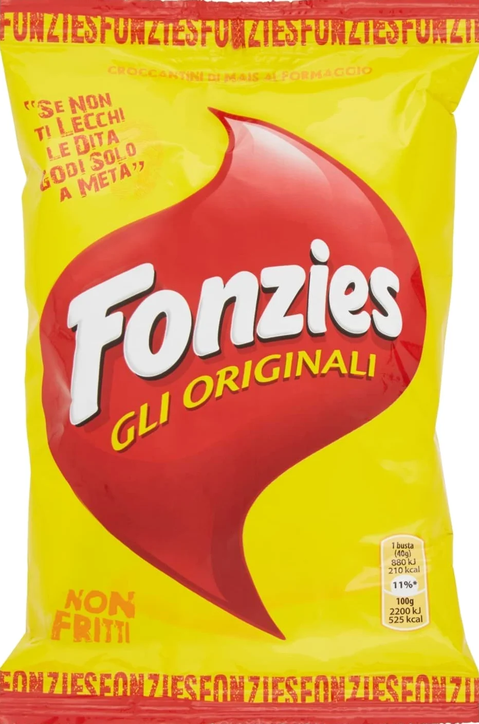 Fonzies Gli Originali - 50 snack di mais con gusto di formaggio, 40 g