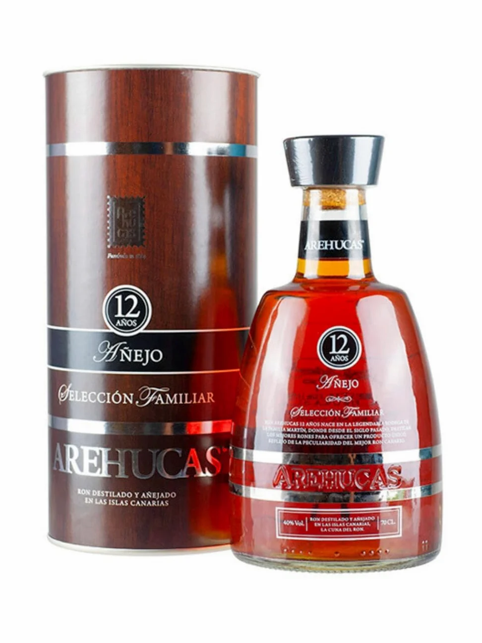 Rum Arehucas 12 Años Añejo Selección Familiar 40% Vol. 0,7l ASTUCCIO Rum 12 Anni Invecchiato RISERVA FAMILIARE