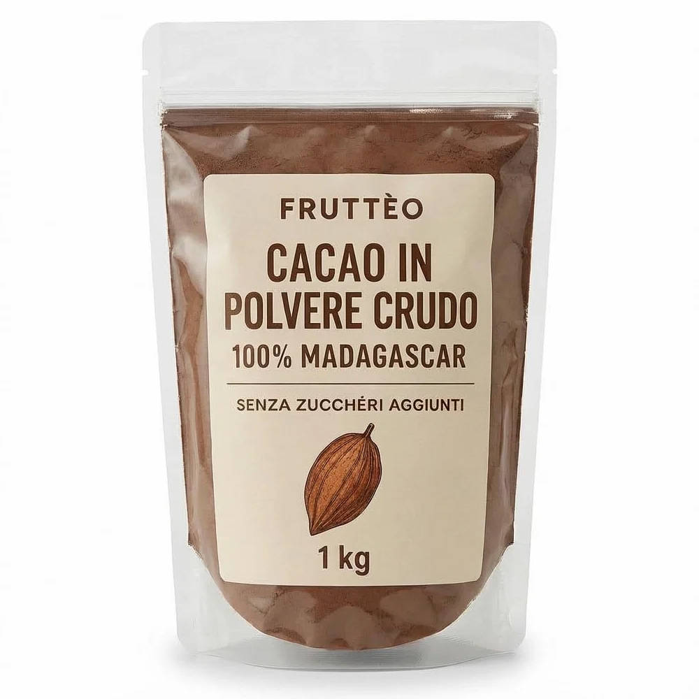 Cacao Amaro in Polvere 1 Kg Madagascar – 100% Puro Non Alcalinizzato – Gusto Intenso e Aromatico – Ideale per Dolci, Pasticceria e Bevande – Qualità Premium