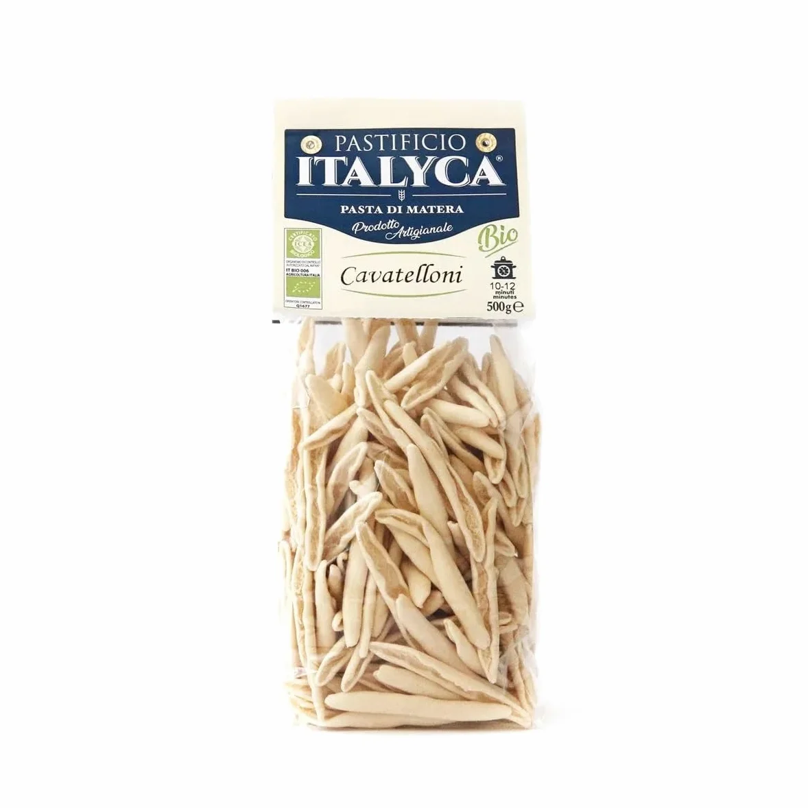 15 x 500 g - Cavatelloni Bio - Pasta di Grano Duro - Prodotta in Basilicata - Pacco da 500 g - Pastificio Italyca