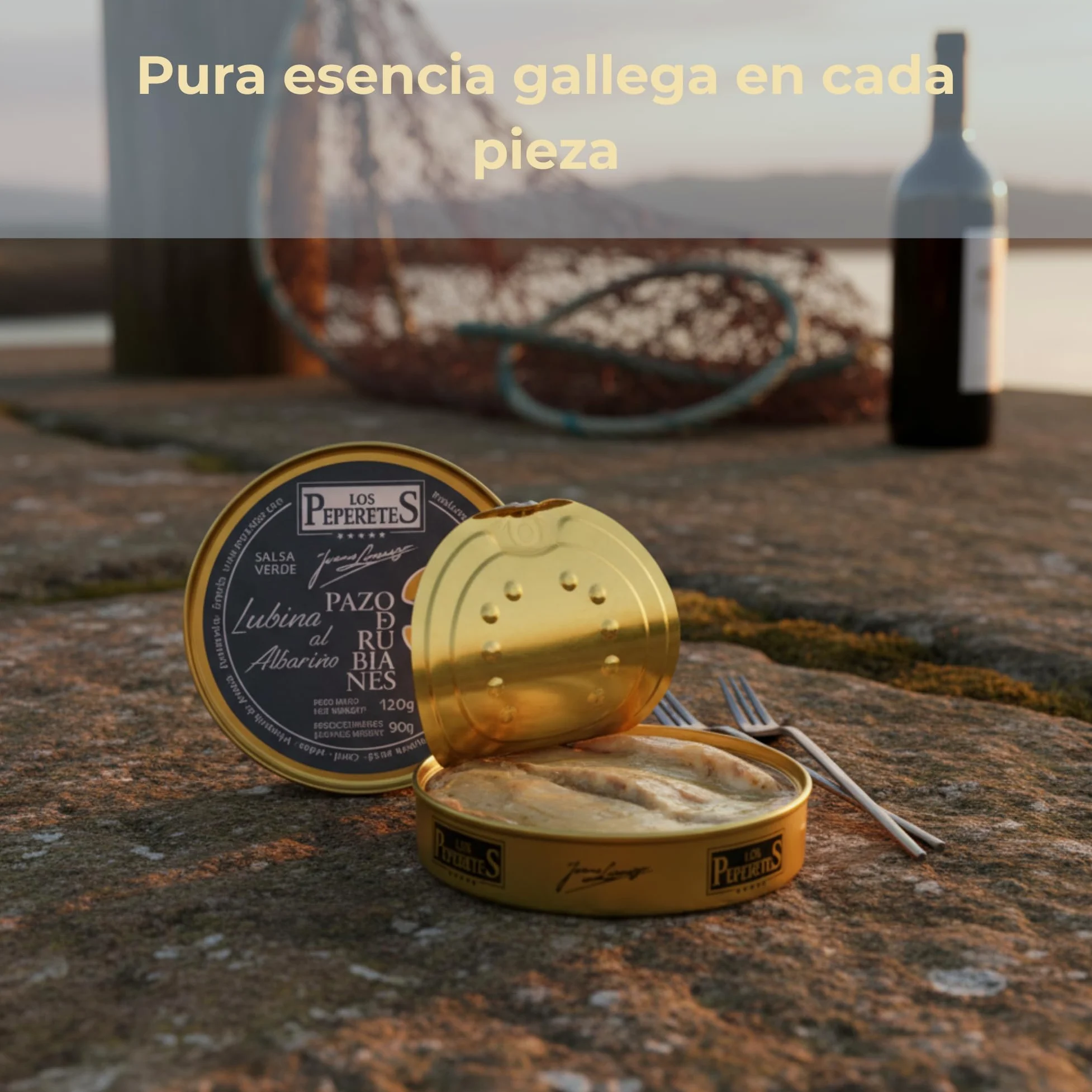 LOS PEPERETES x3 Lattine Spigola in Olio d’Oliva 120 g | Pesce Bianco Gourmet Atlantico | Conserva Artigianale Galiziana con Olio d’Oliva Extravergine | Prodotto Naturale e Sano