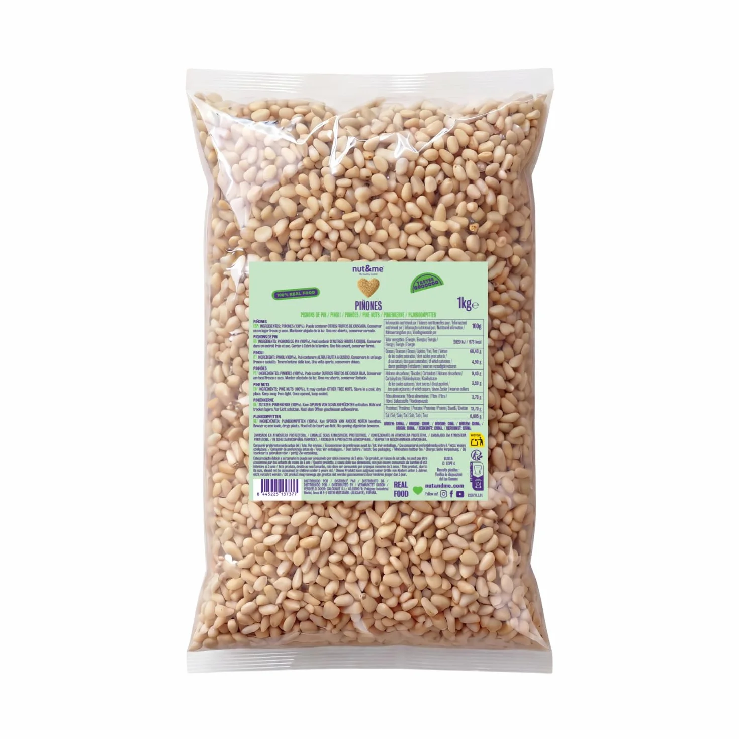 Pinoli naturali 1 kg nut&me | Pinoli sgusciati | Ideali per il pesto | Non tostati |